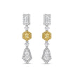Natural White Kite Diamond Halo Drop Earrings | GIA Certified