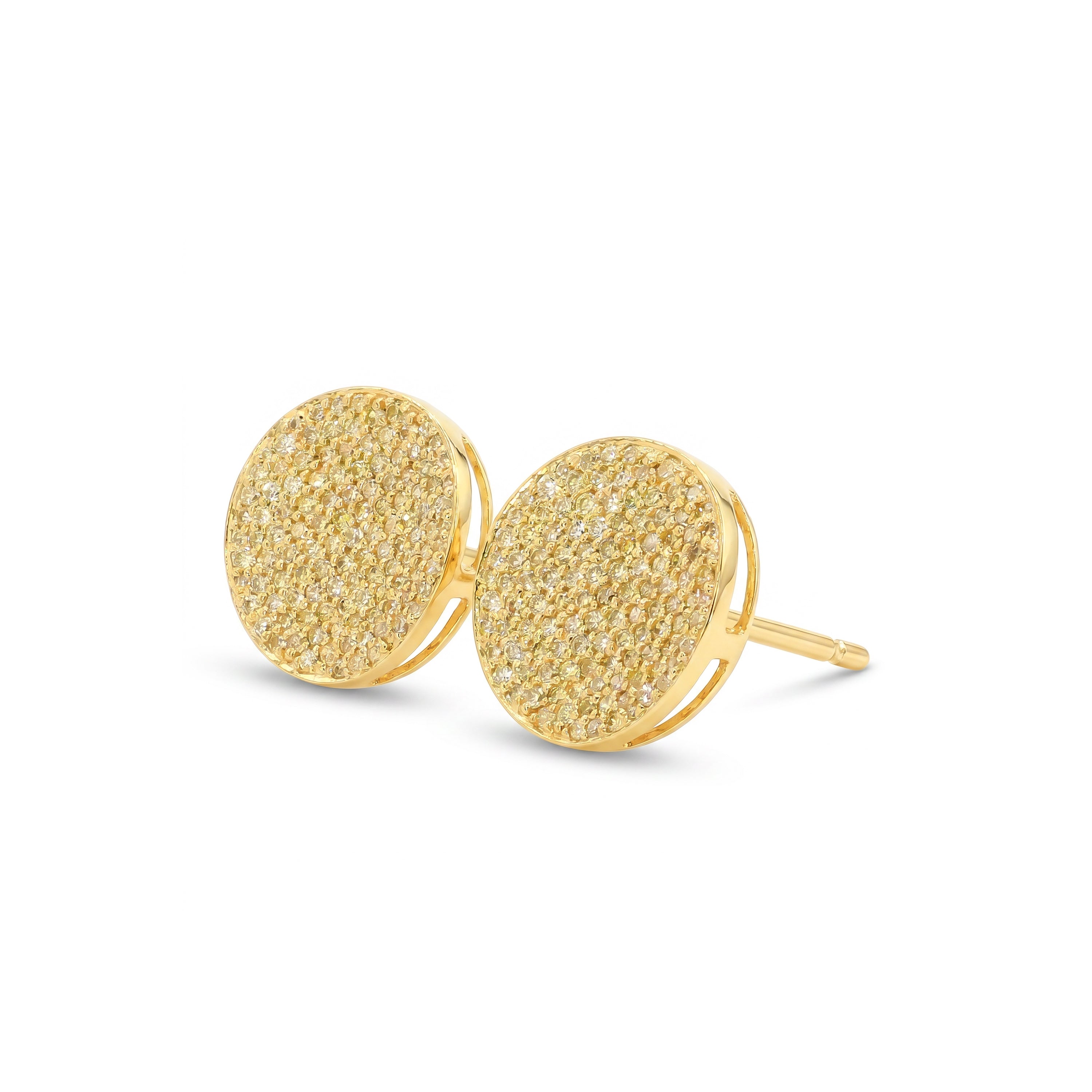 Natural Yellow Pavé Diamond Earrings