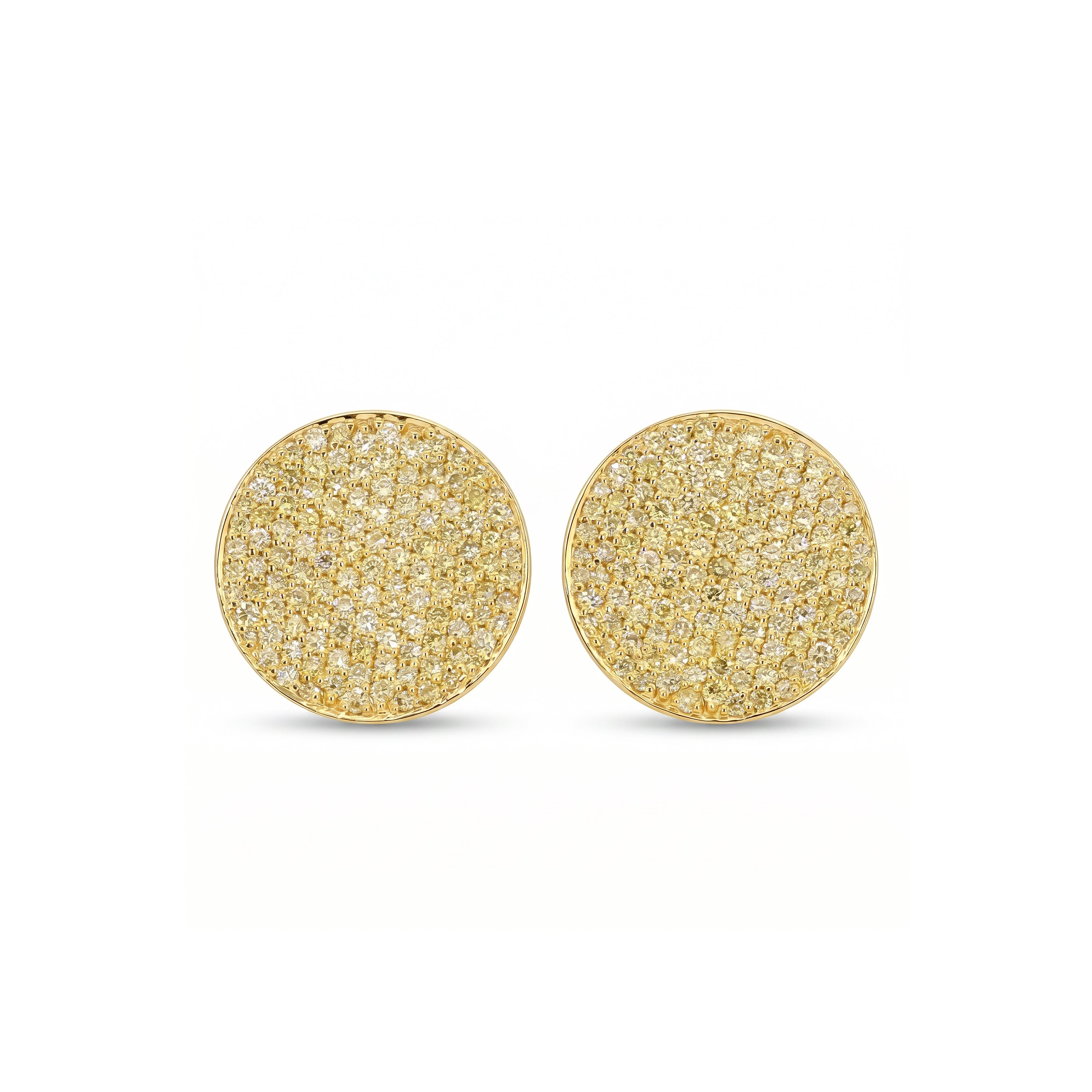 Natural Yellow Pavé Diamond Earrings