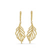 Natural Pavé Yellow Diamond Feather Earrings