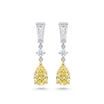 Natural Yellow Pear Diamond Drop Earrings | GIA Certified