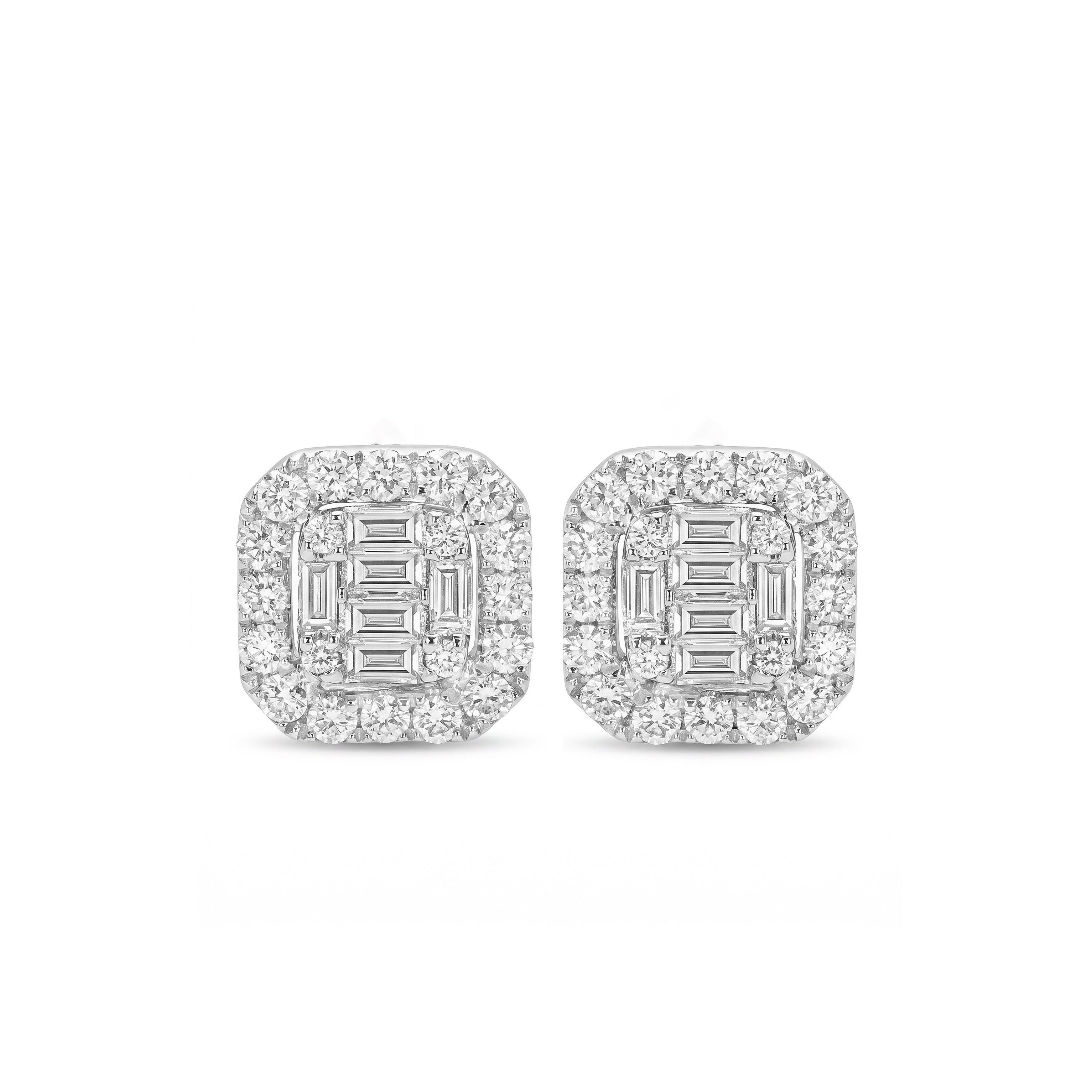 Natural Baguette Diamond Earrings