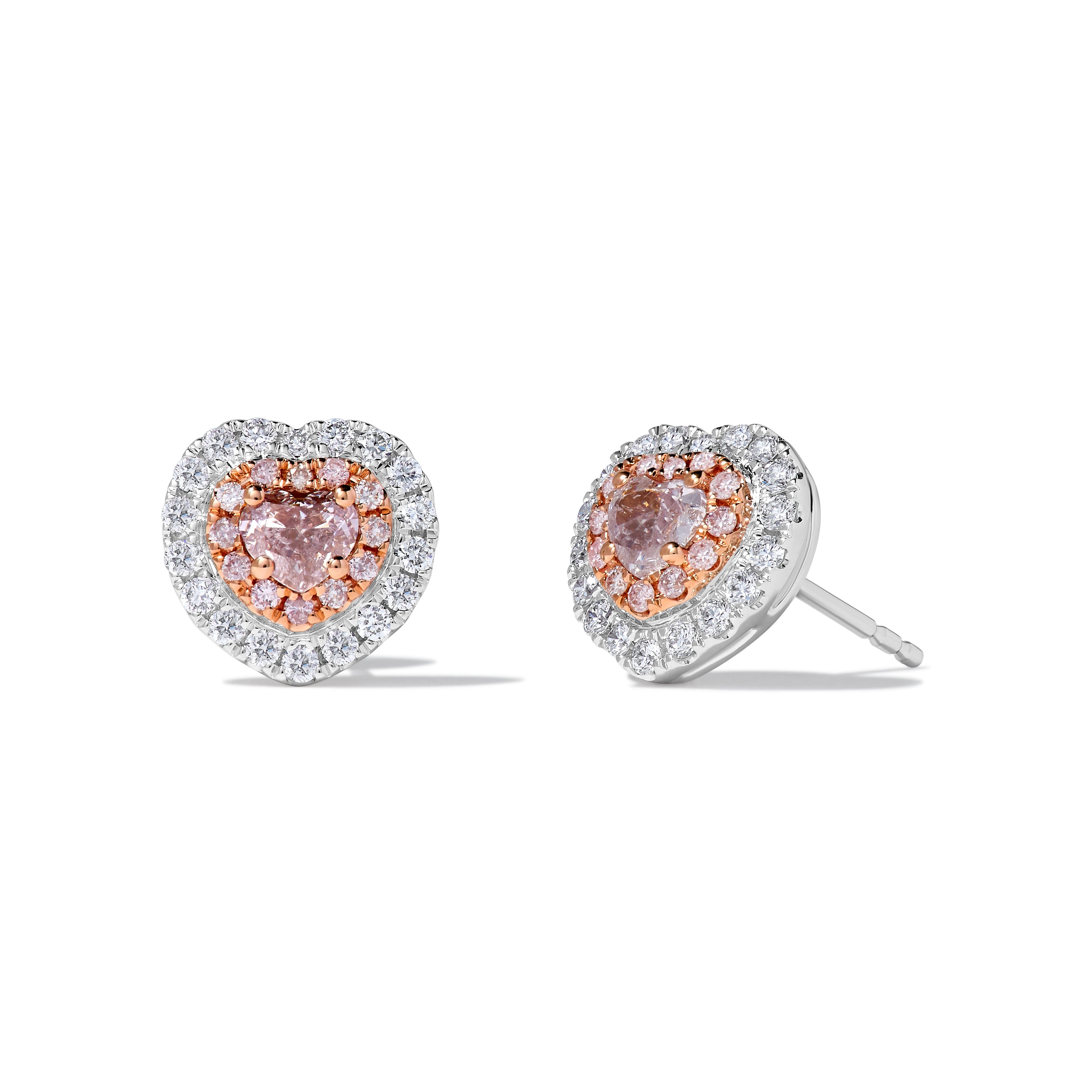 Natural Pink Heart Diamond Earring GIA Certified product image 1