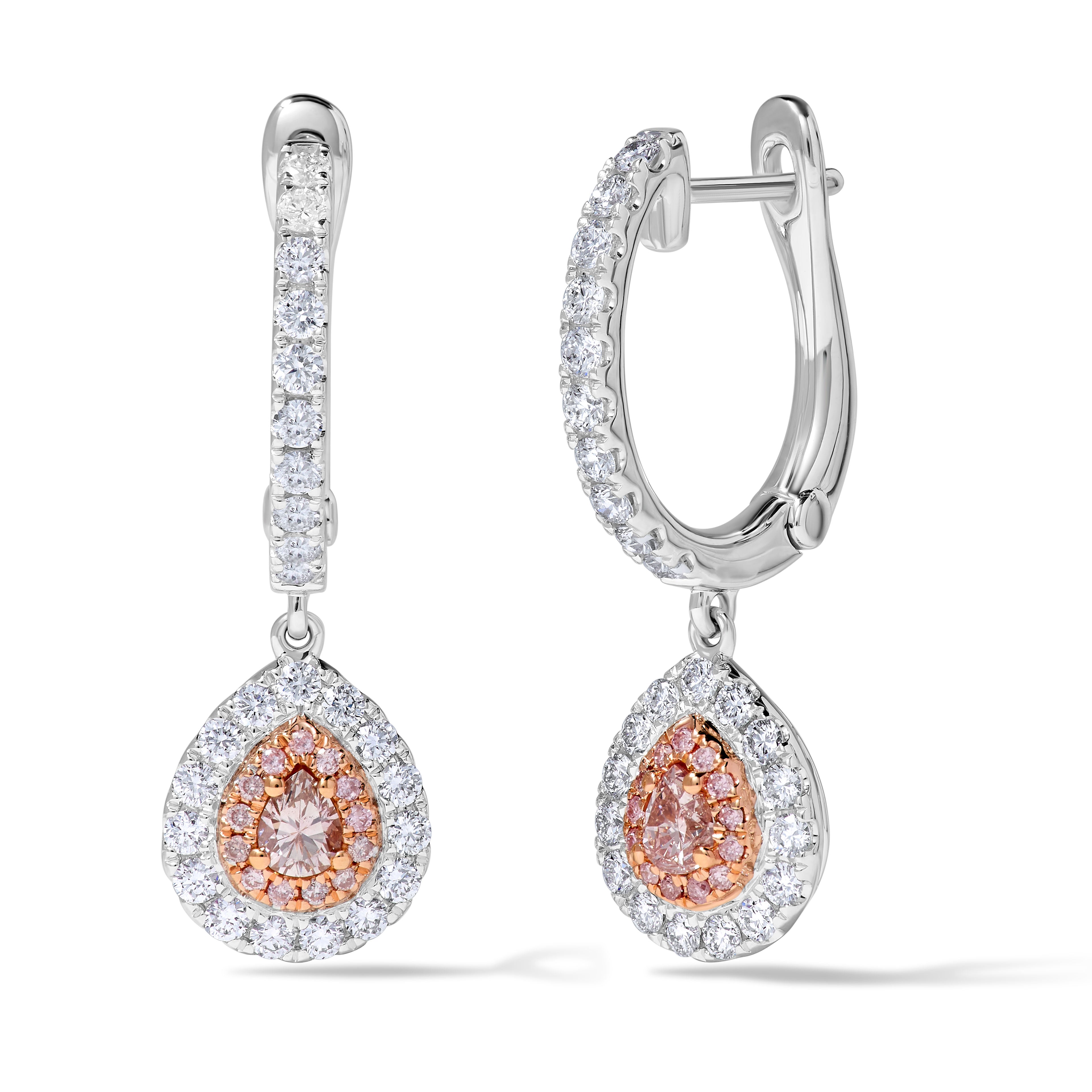 Natural Orange Pear Diamond Earring GIA Certified product image 1