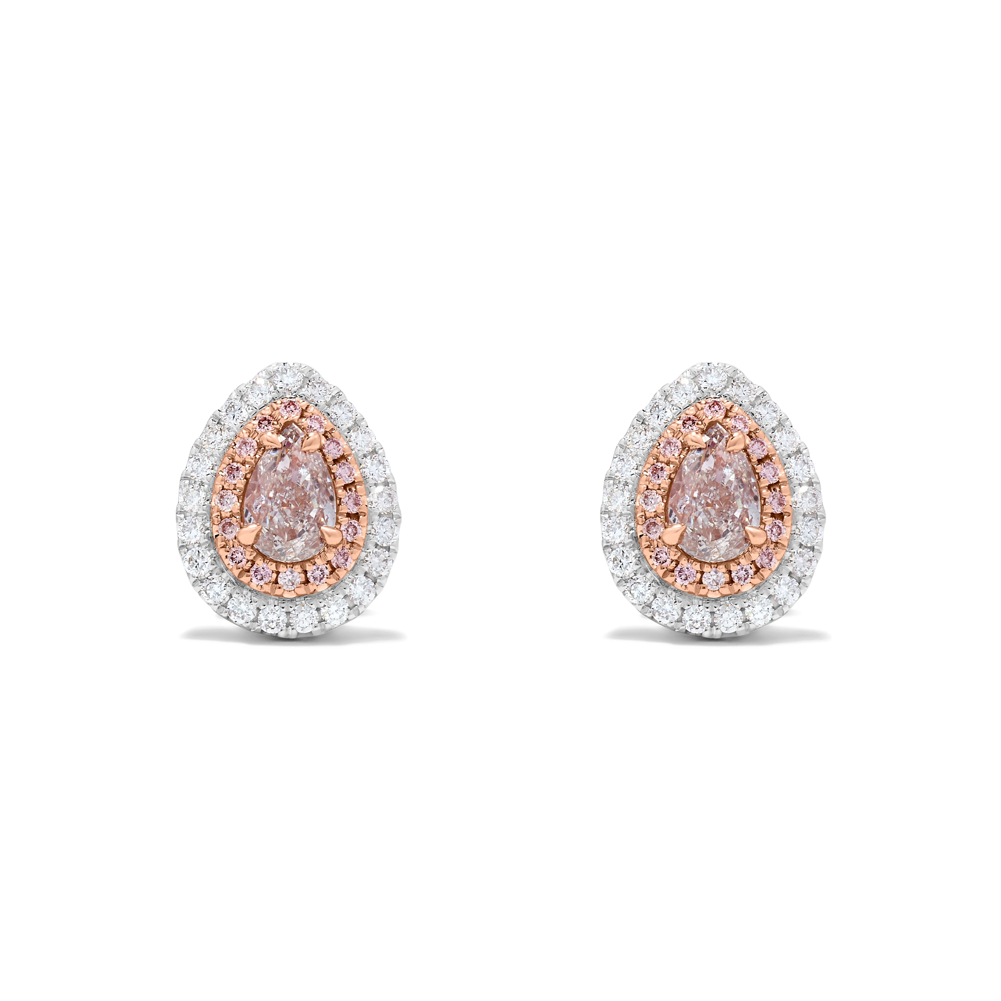 GIA Pink Pear Diamond Stud Earrings JEP050GH