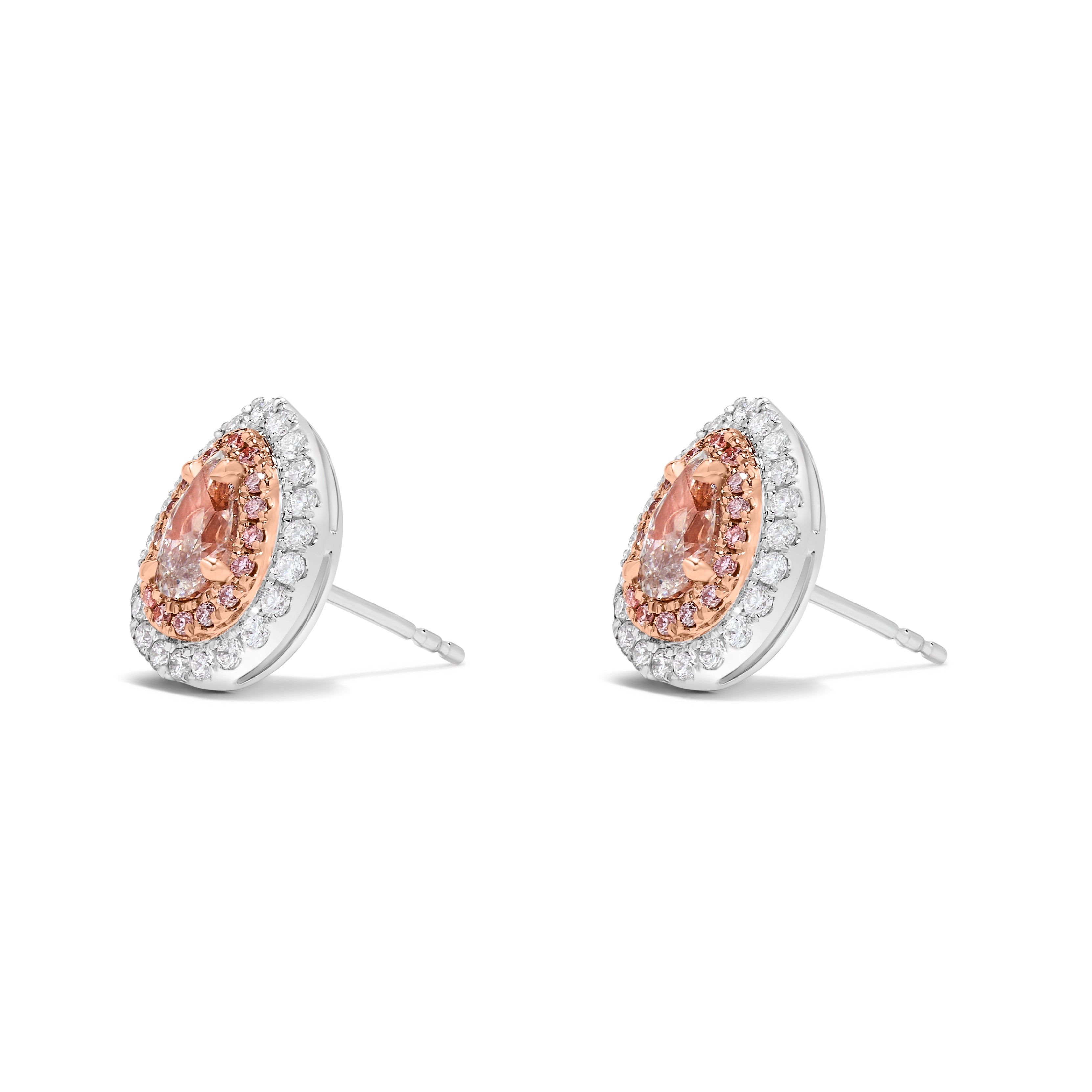 GIA Pink Pear Diamond Stud Earrings JEP050GH