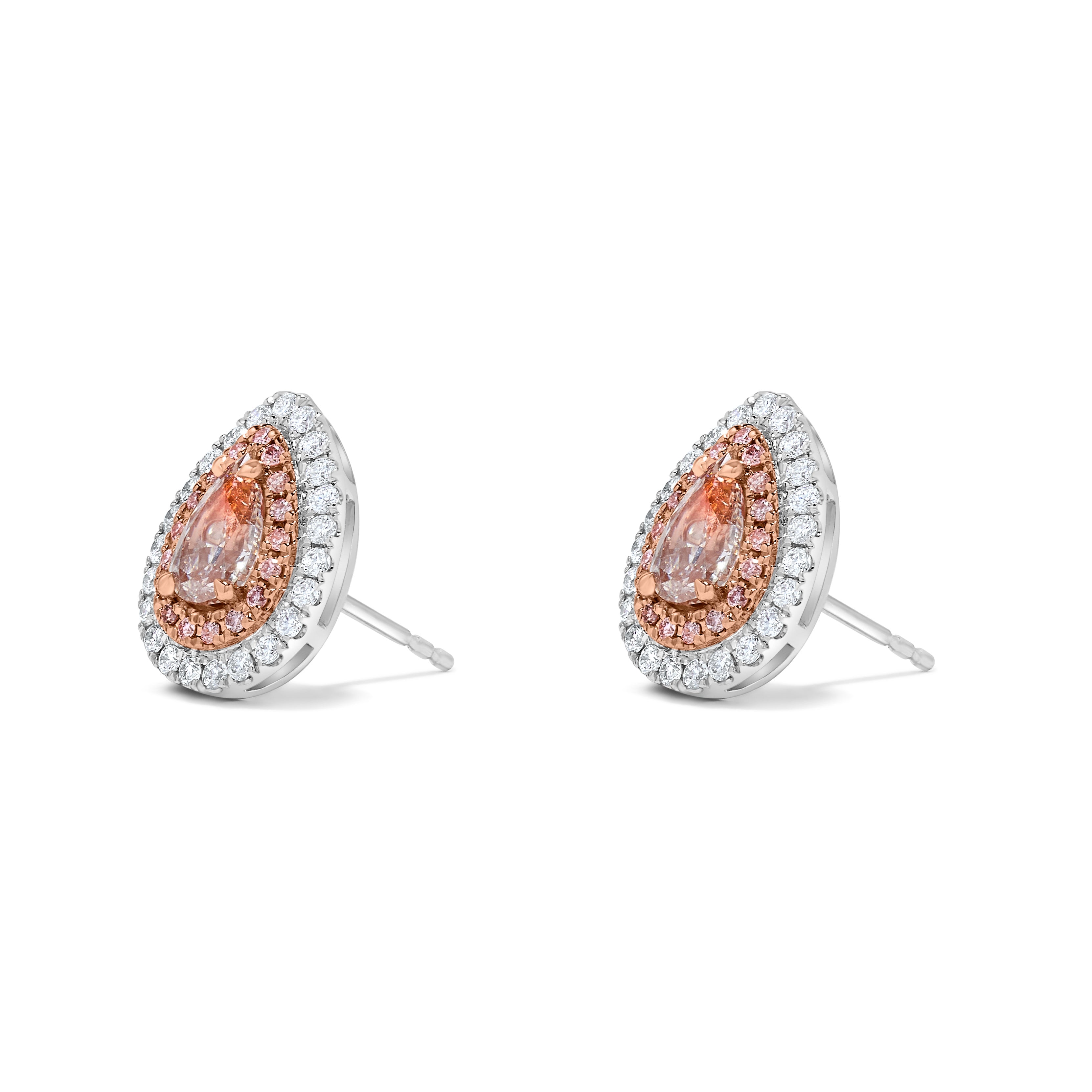 GIA Pink Pear Diamond Stud Earrings JEP051GH