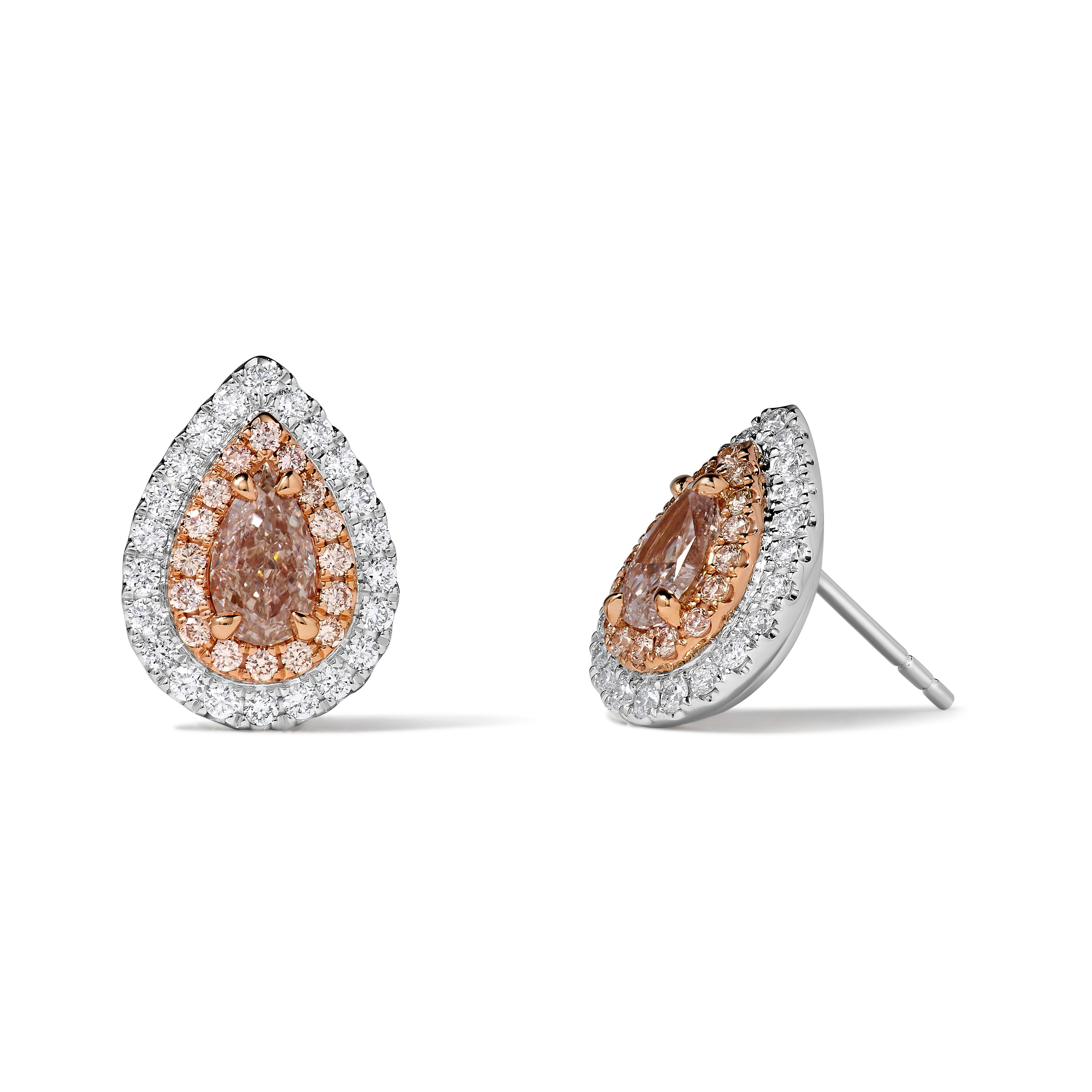 Natural Pink Pear Diamond Earring GIA Certified product image 1