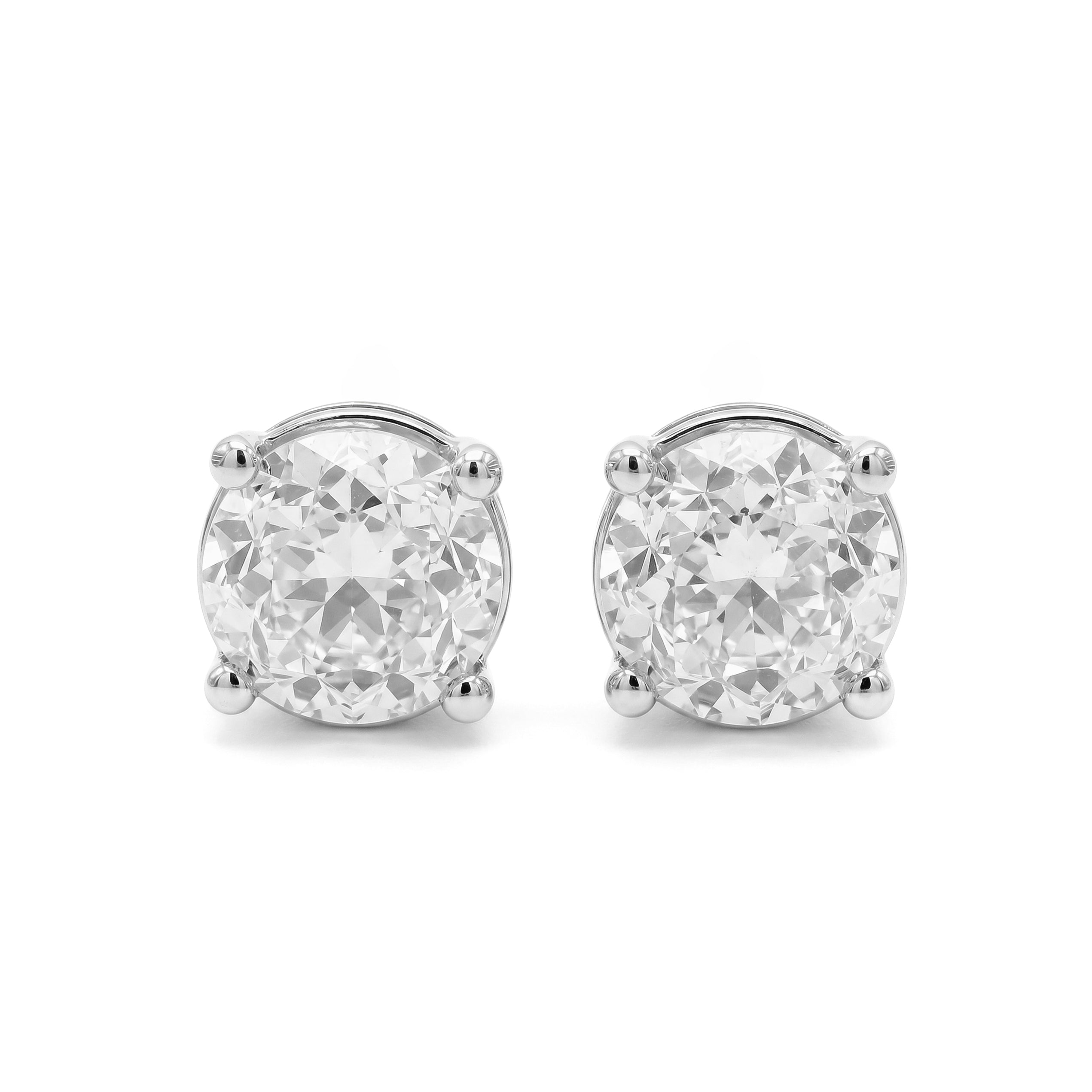 Natural 2.01 CT White Diamond Stud Earrings