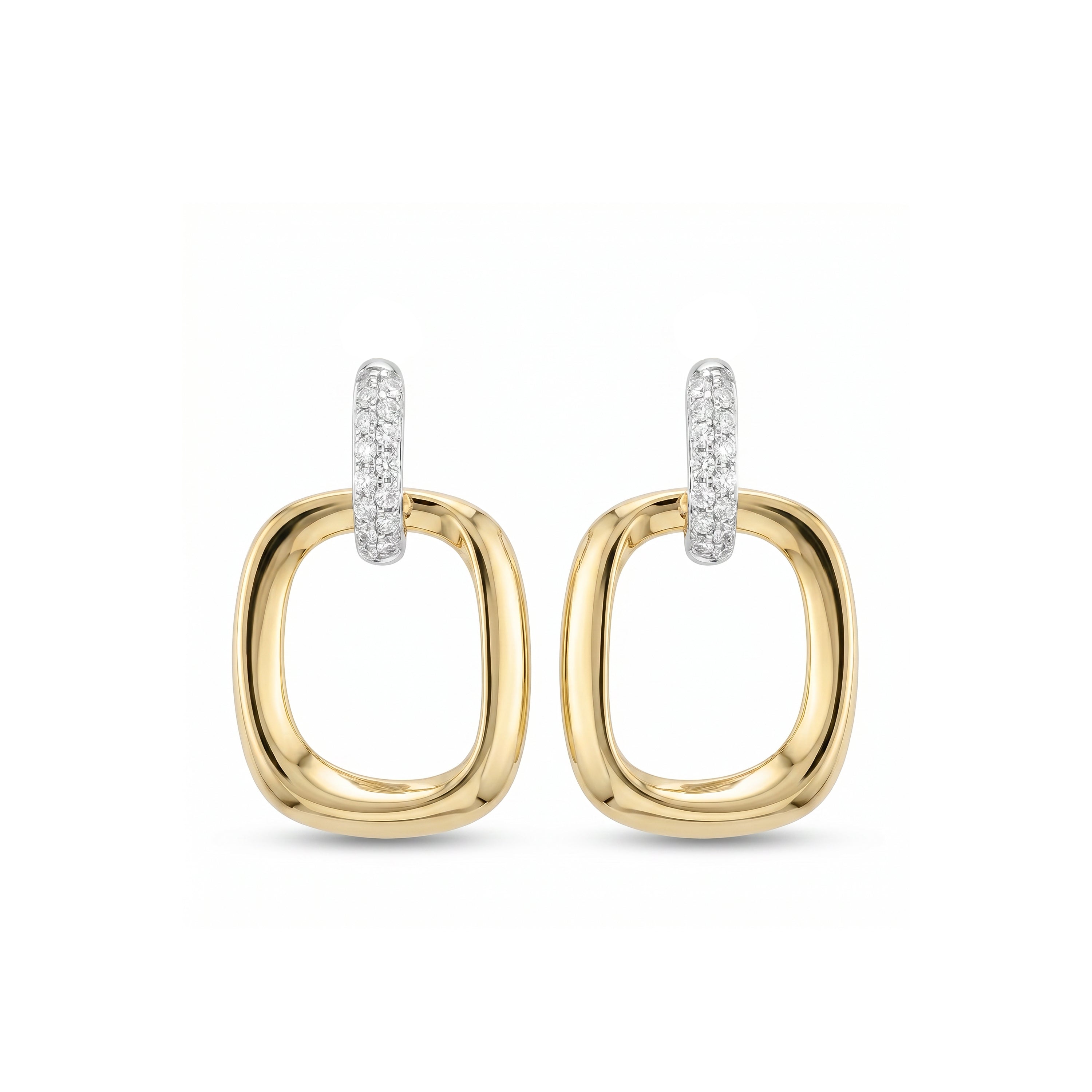 Natural Pavé Diamond & Gold Earrings