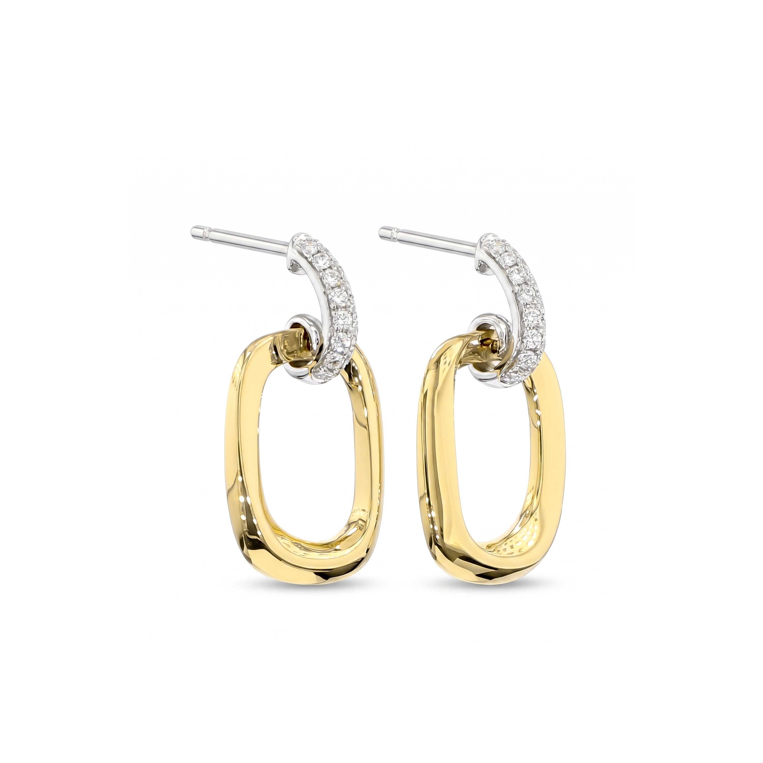 Natural Pavé Diamond & Gold Earrings