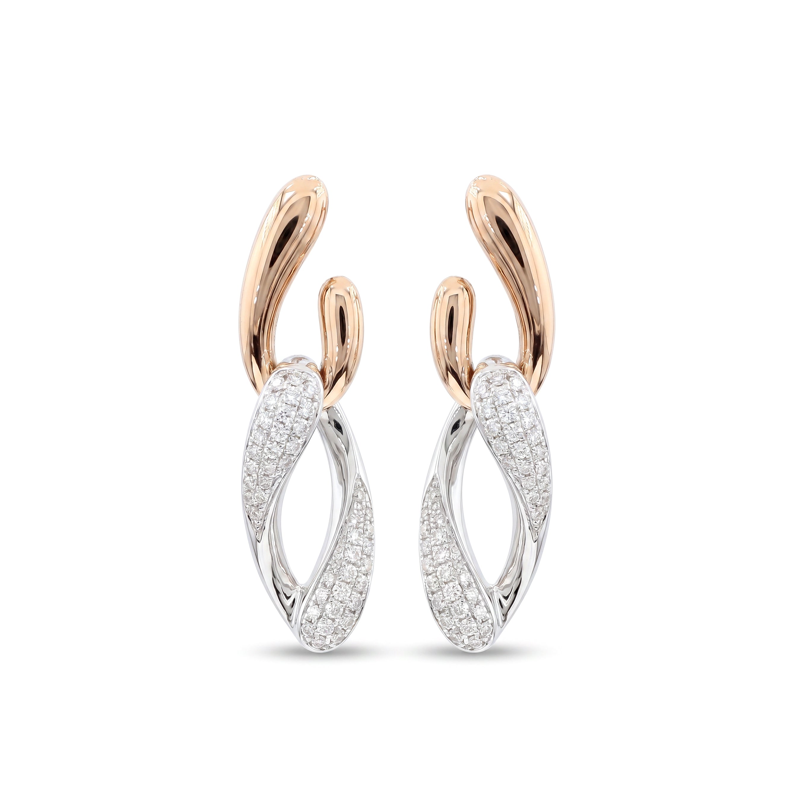 Natural Pavé Diamond Links Earrings