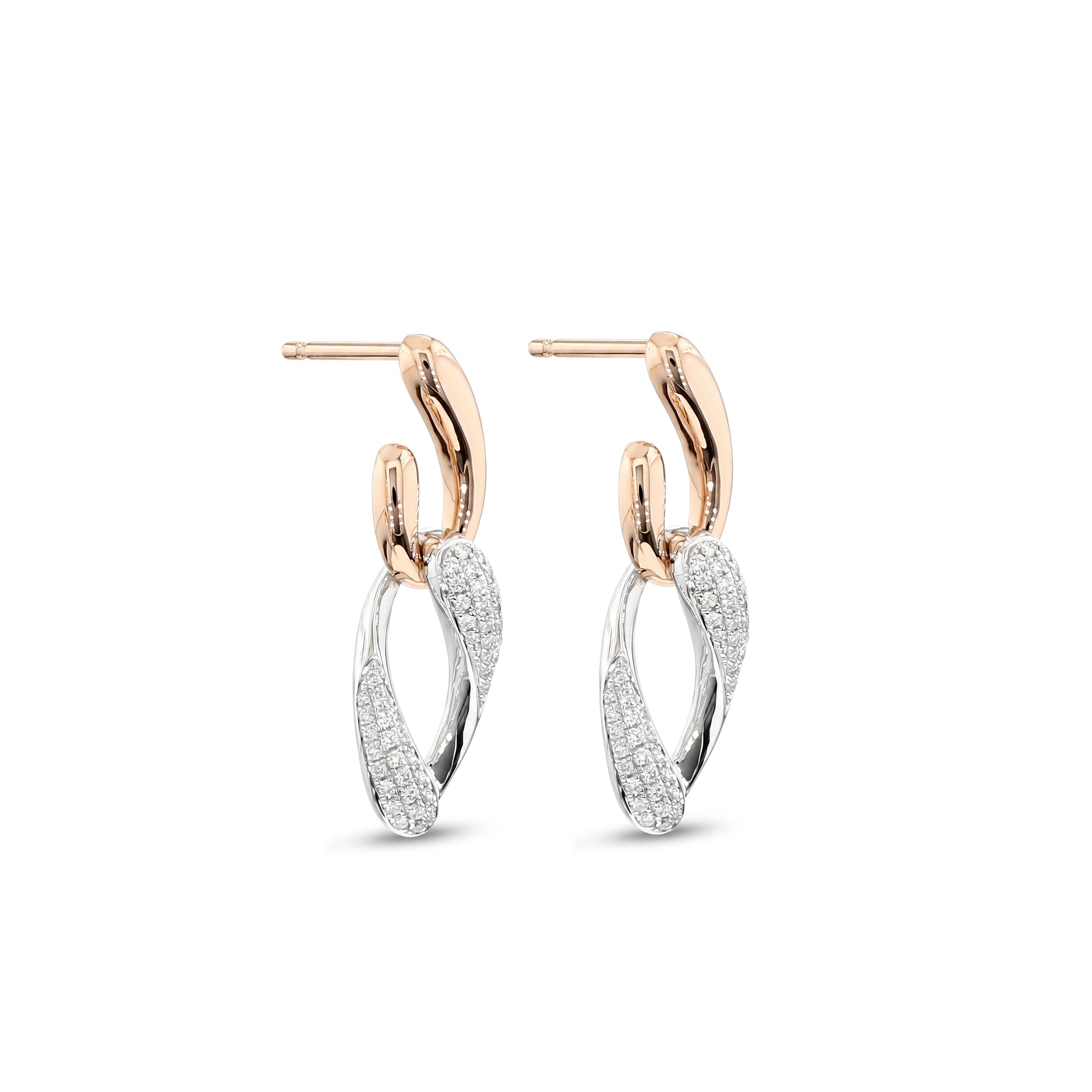 Natural Pavé Diamond Links Earrings