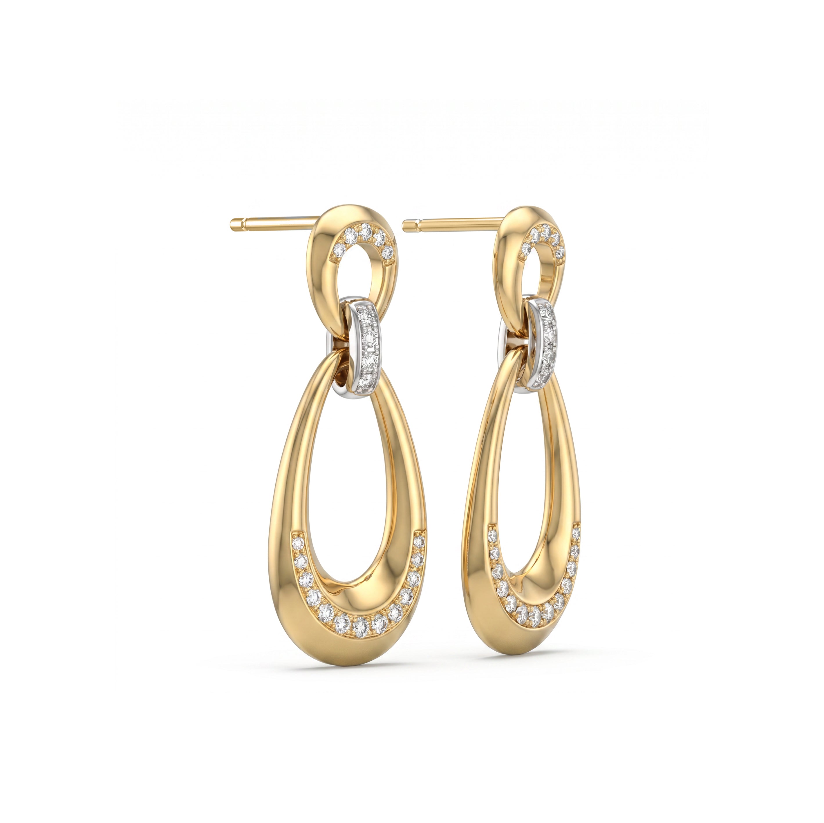 Natural Diamond Teardrop Earrings