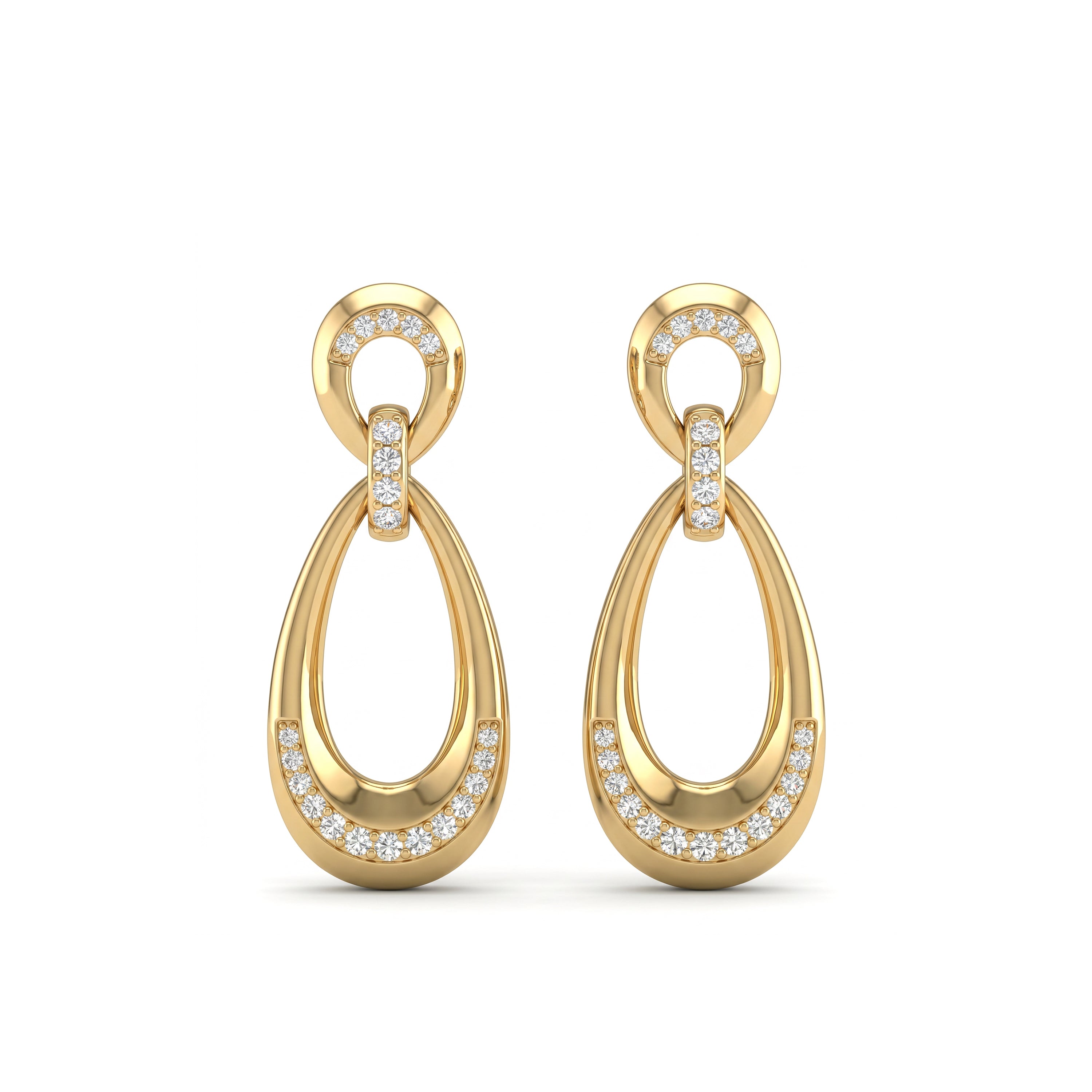 Natural Diamond Teardrop Earrings