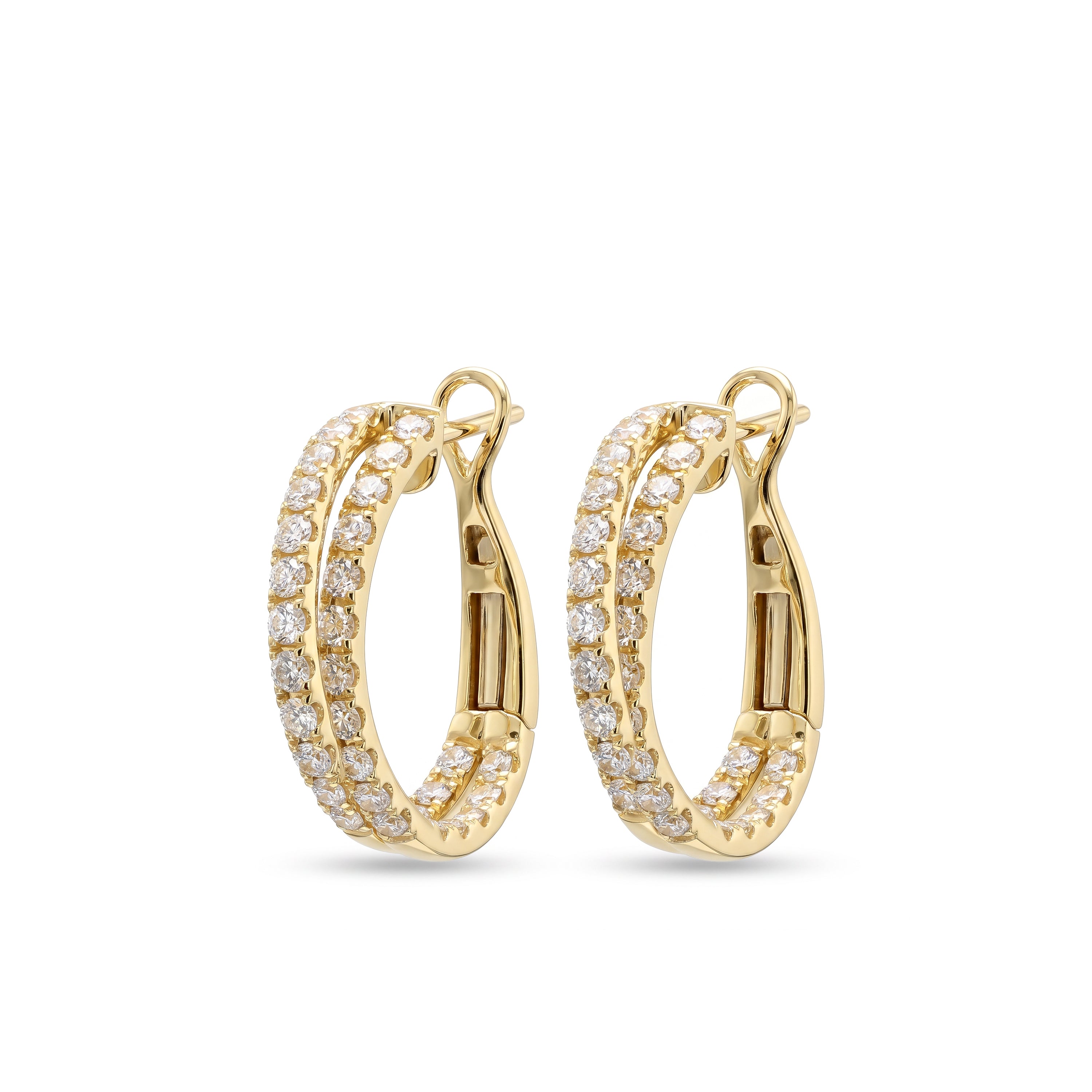 Natural Diamond Crossover Hoop Earrings