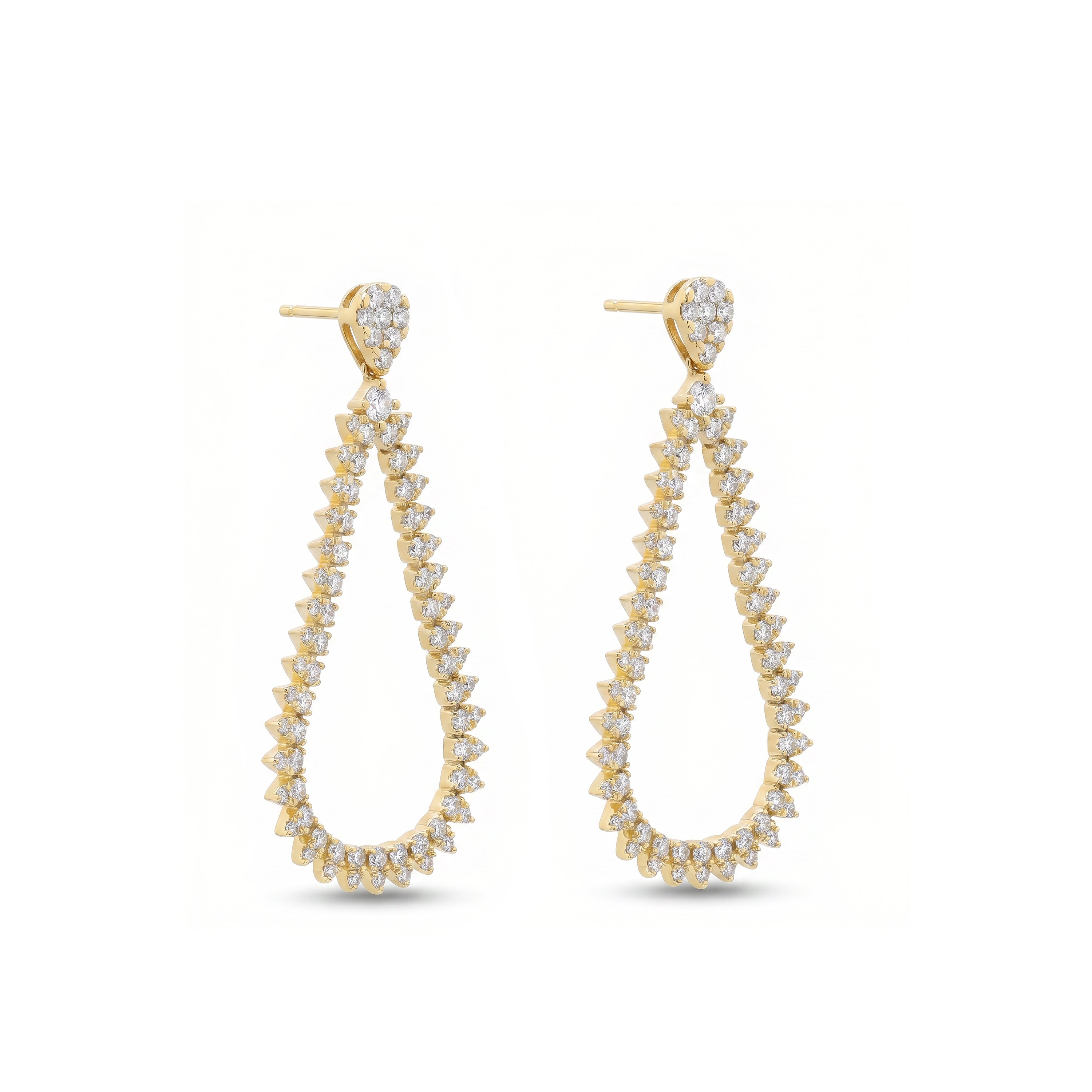Natural Pavé Diamond Loop Earrings