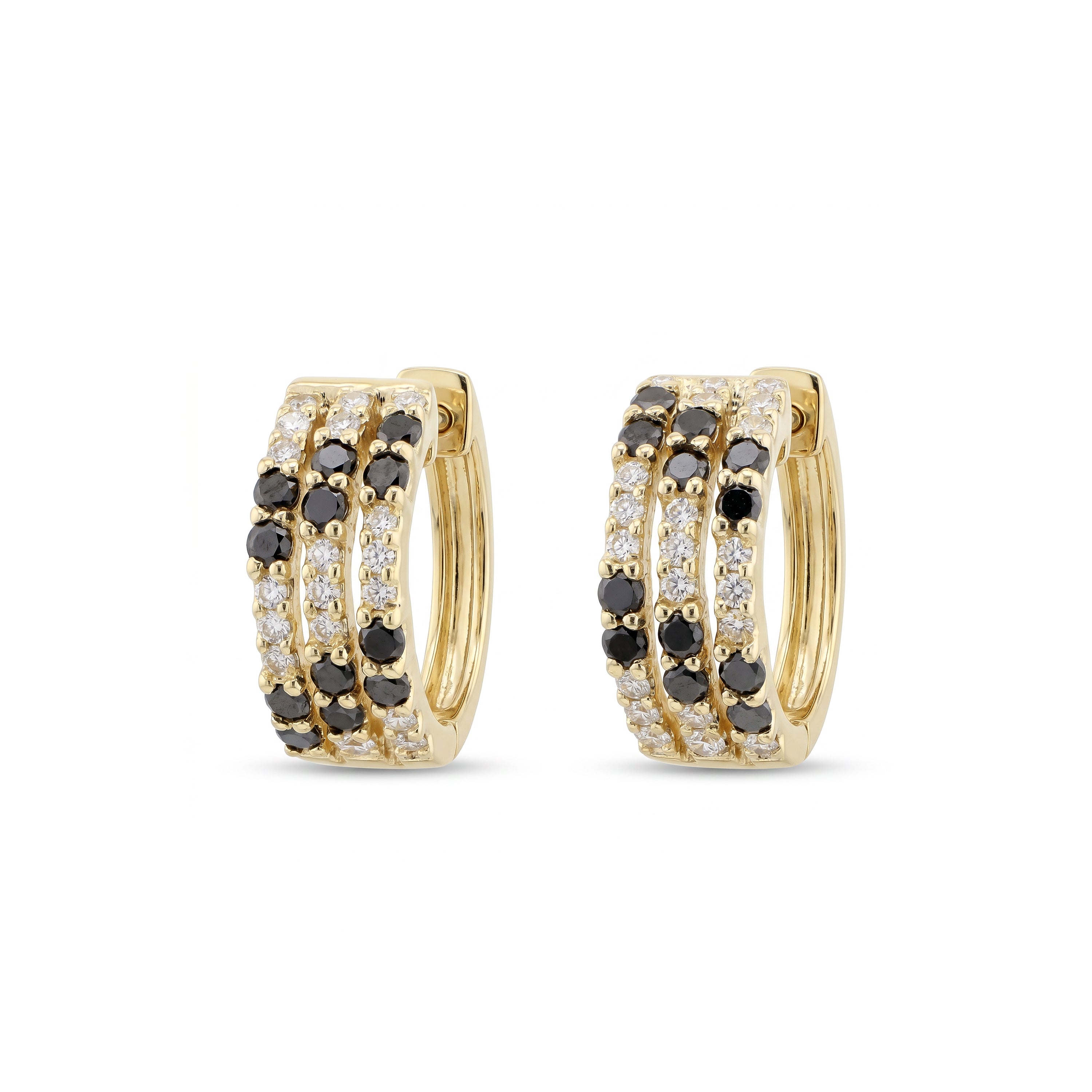 Natural Black Diamond Huggie Earrings