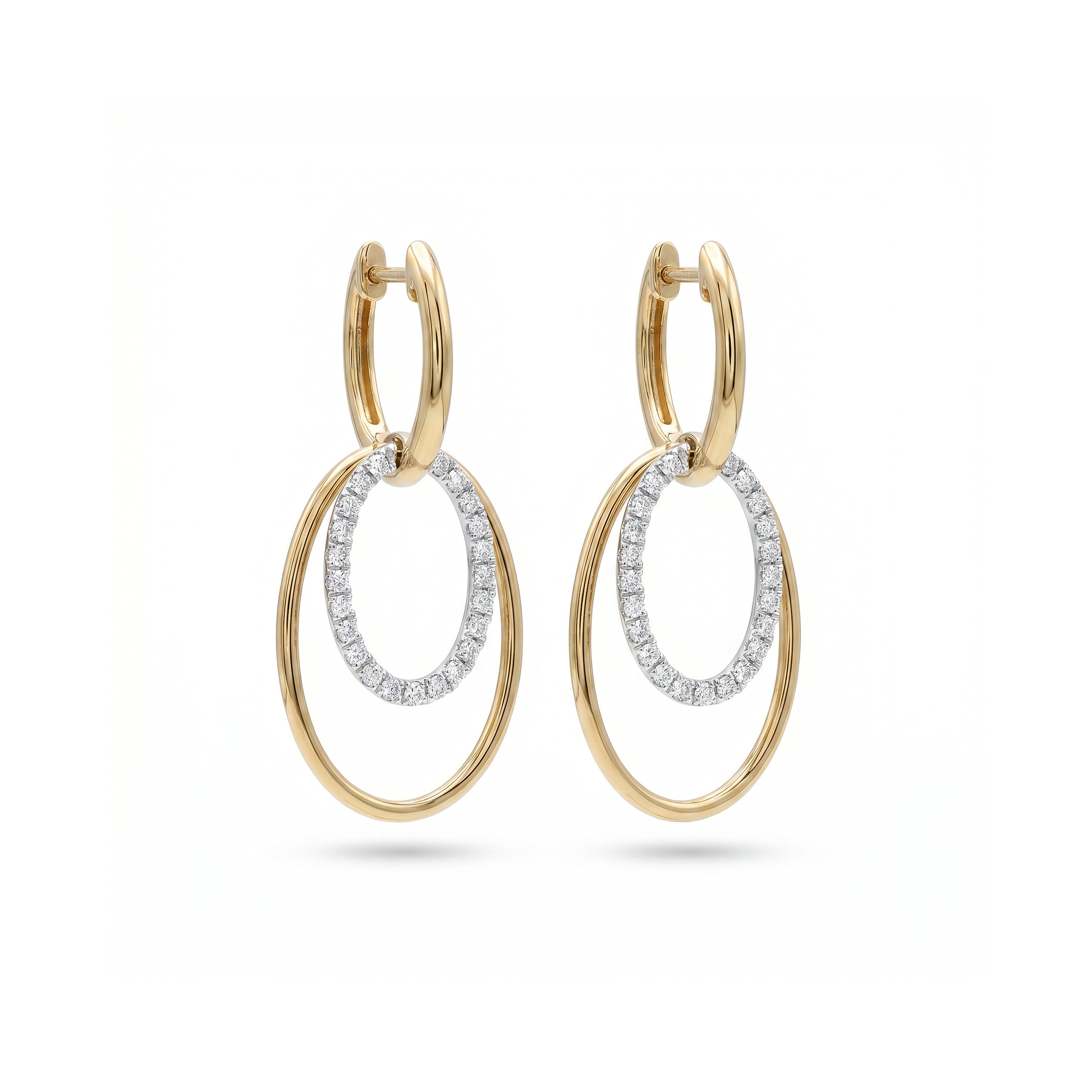 Natural Diamond Oval Loop Earrings