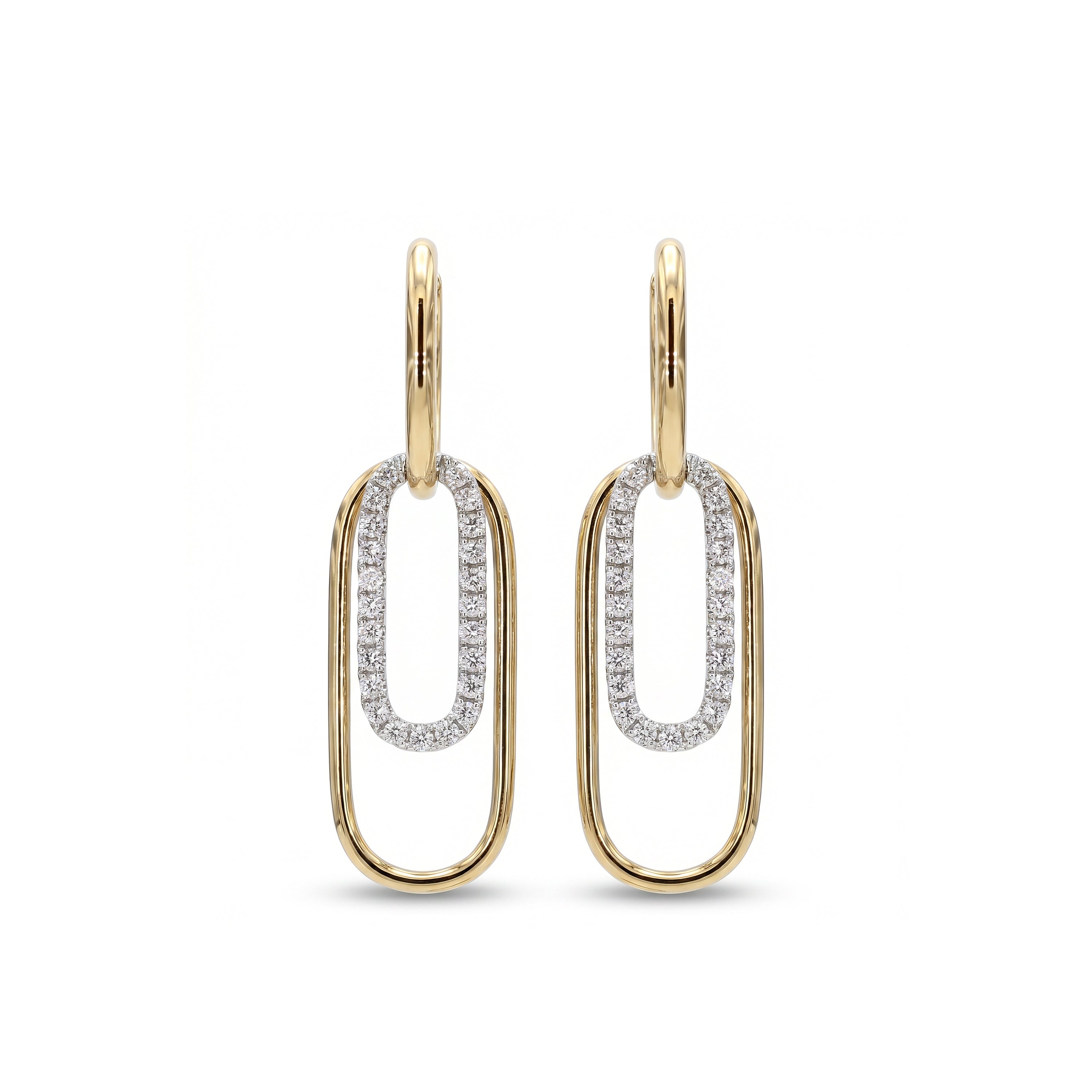 Natural Diamond & Gold Loop Earrings
