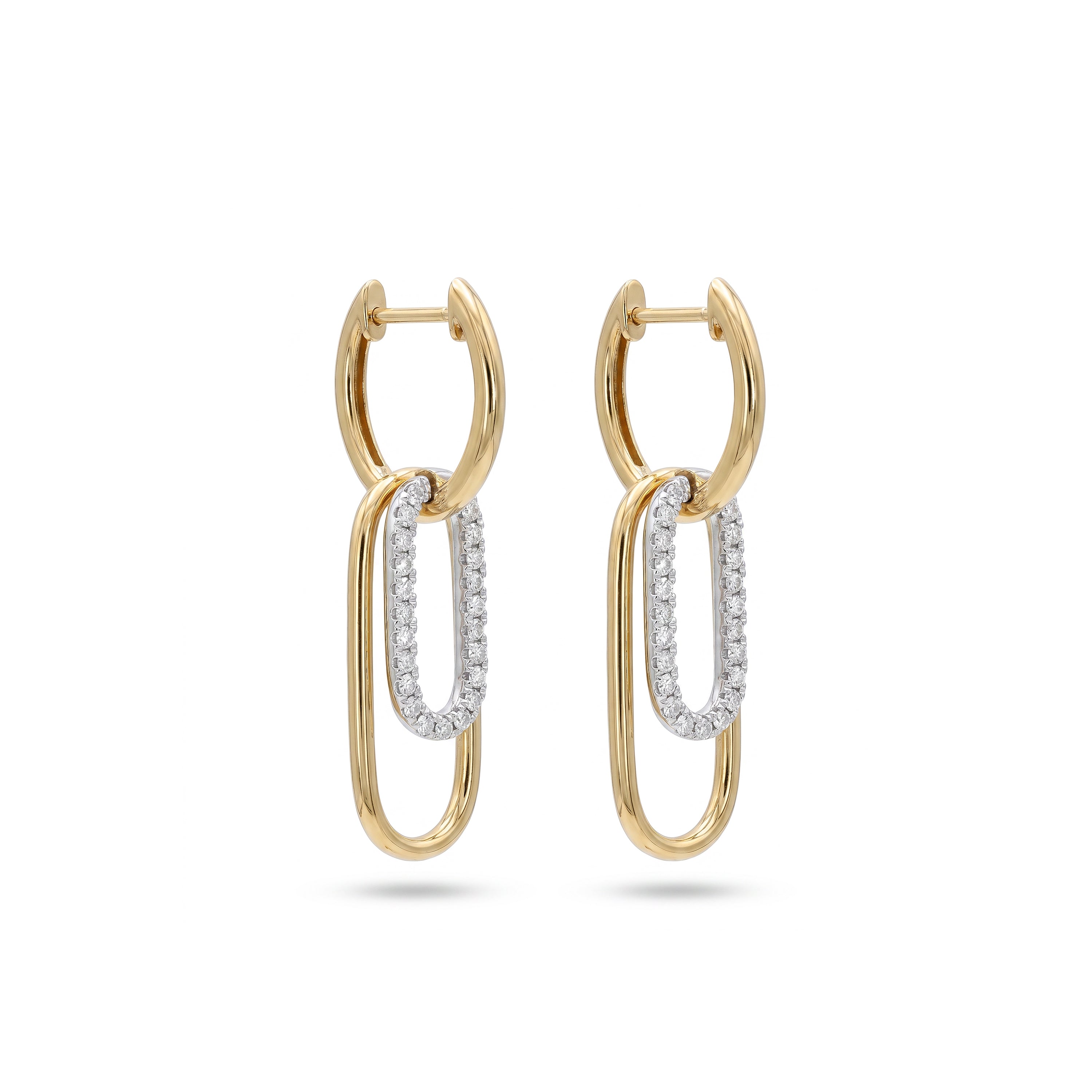 Natural Diamond & Gold Loop Earrings