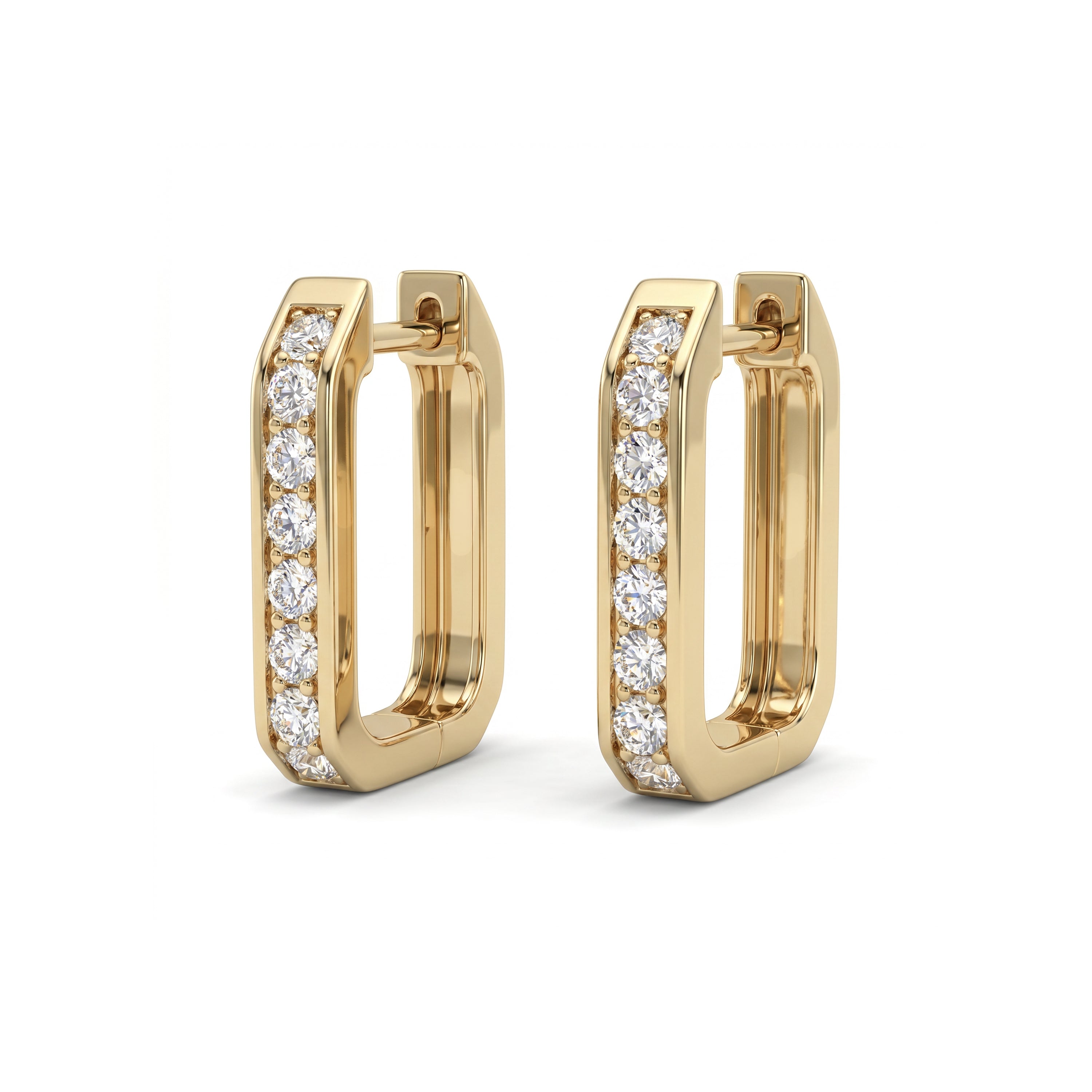 Natural Diamond Angled Huggies