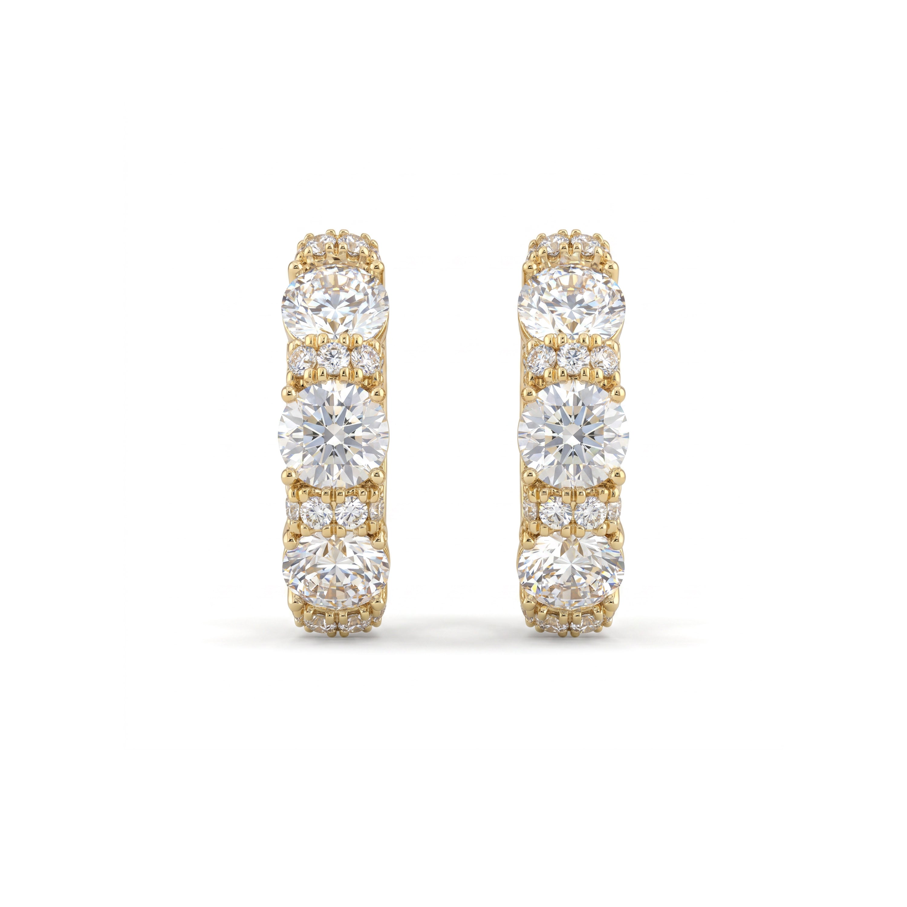 Natural Diamond Halo Huggies