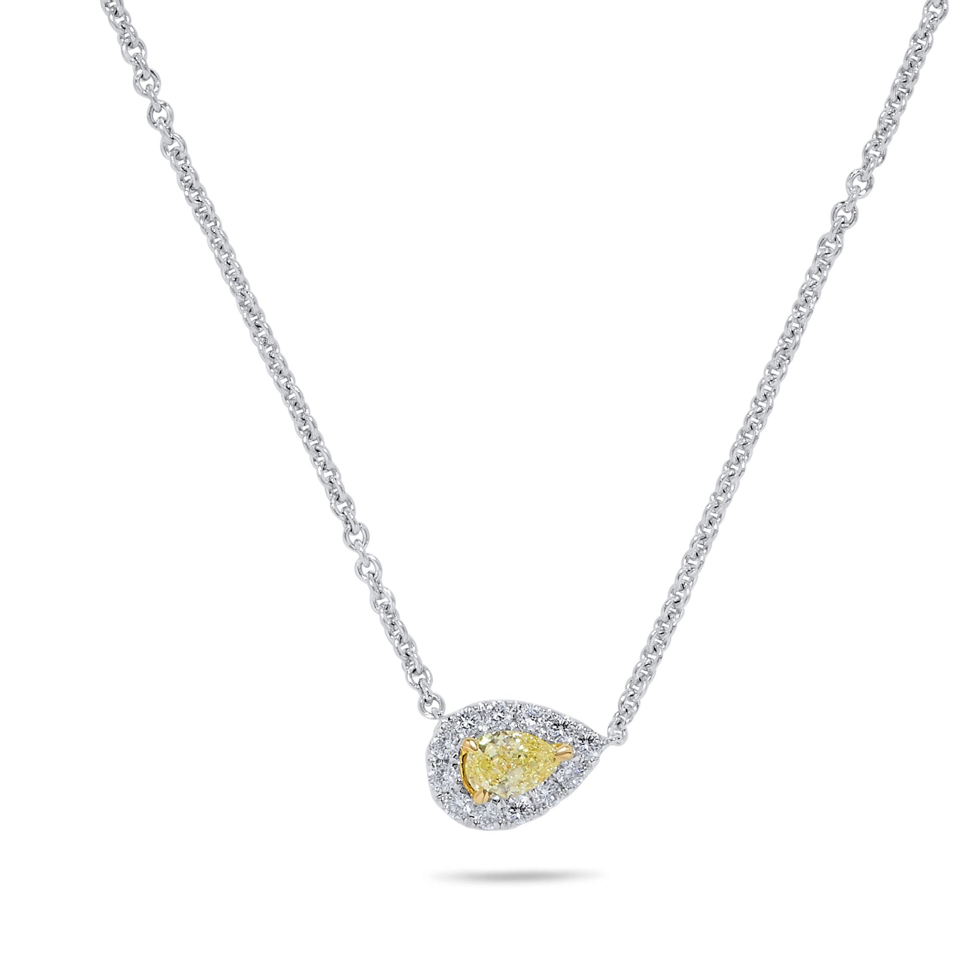 Yellow Pear Diamond East/West Necklace JN0068GR