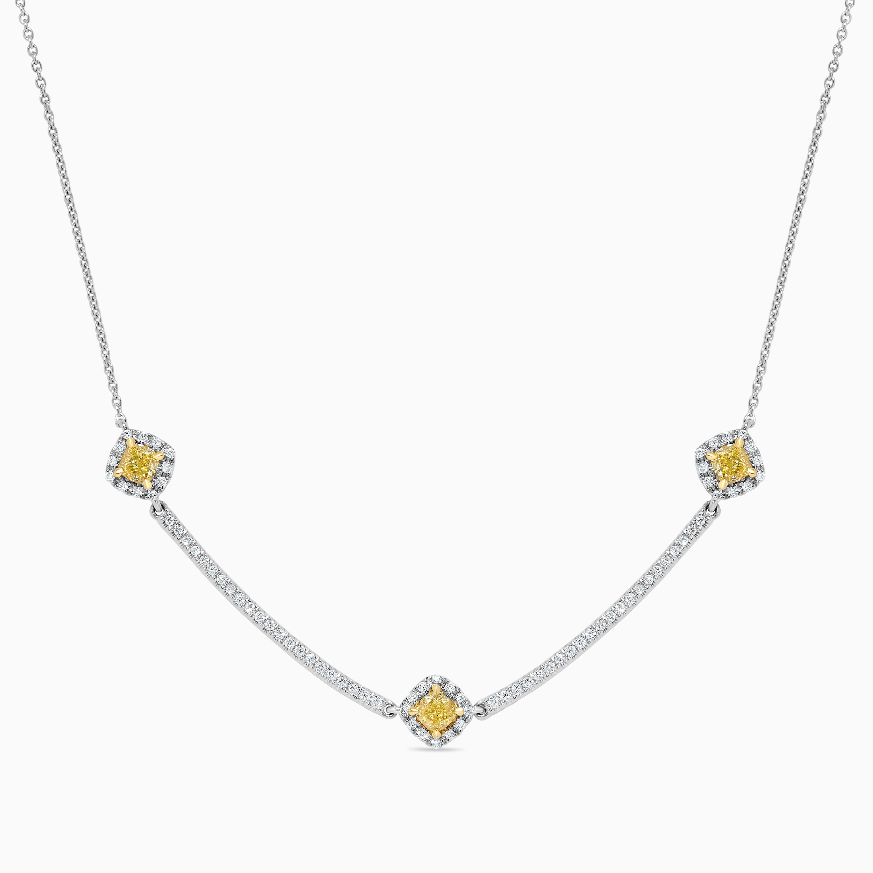 Yellow & White Diamond Drop Necklace JN0104GP