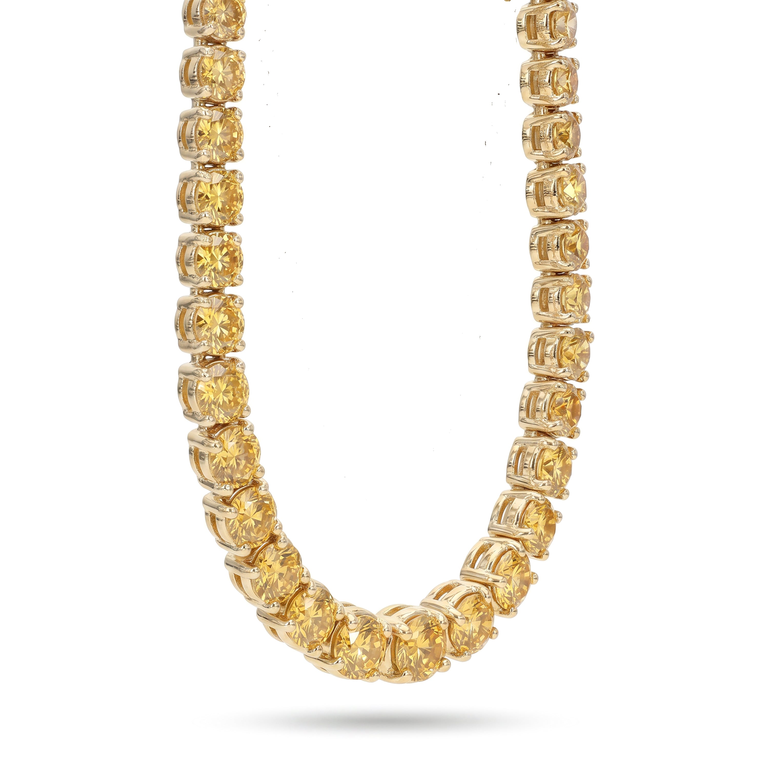 Natural 8.89 CT Orange Round Diamond Necklace
