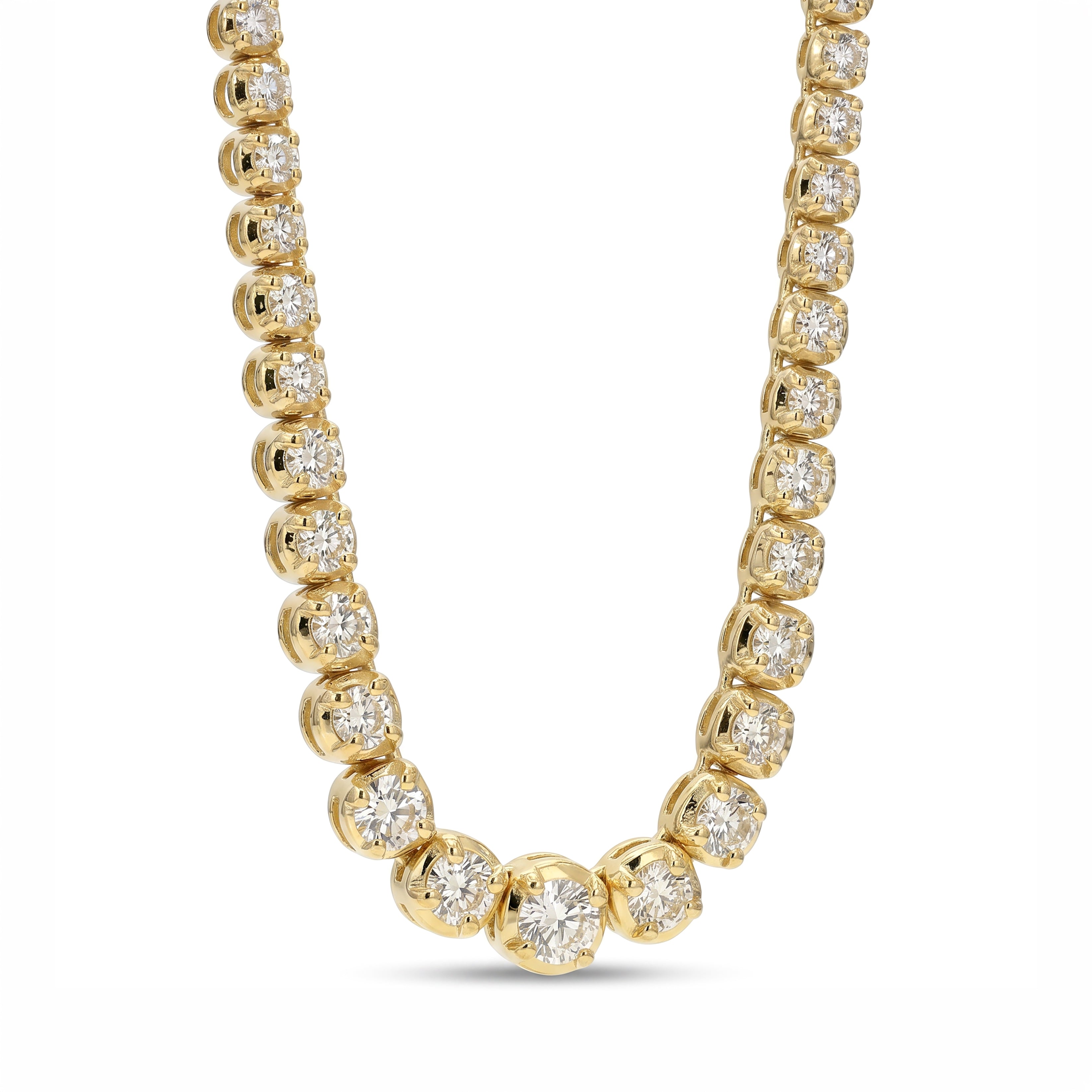 Natural 4.63 CT White Diamond Tennis Necklace
