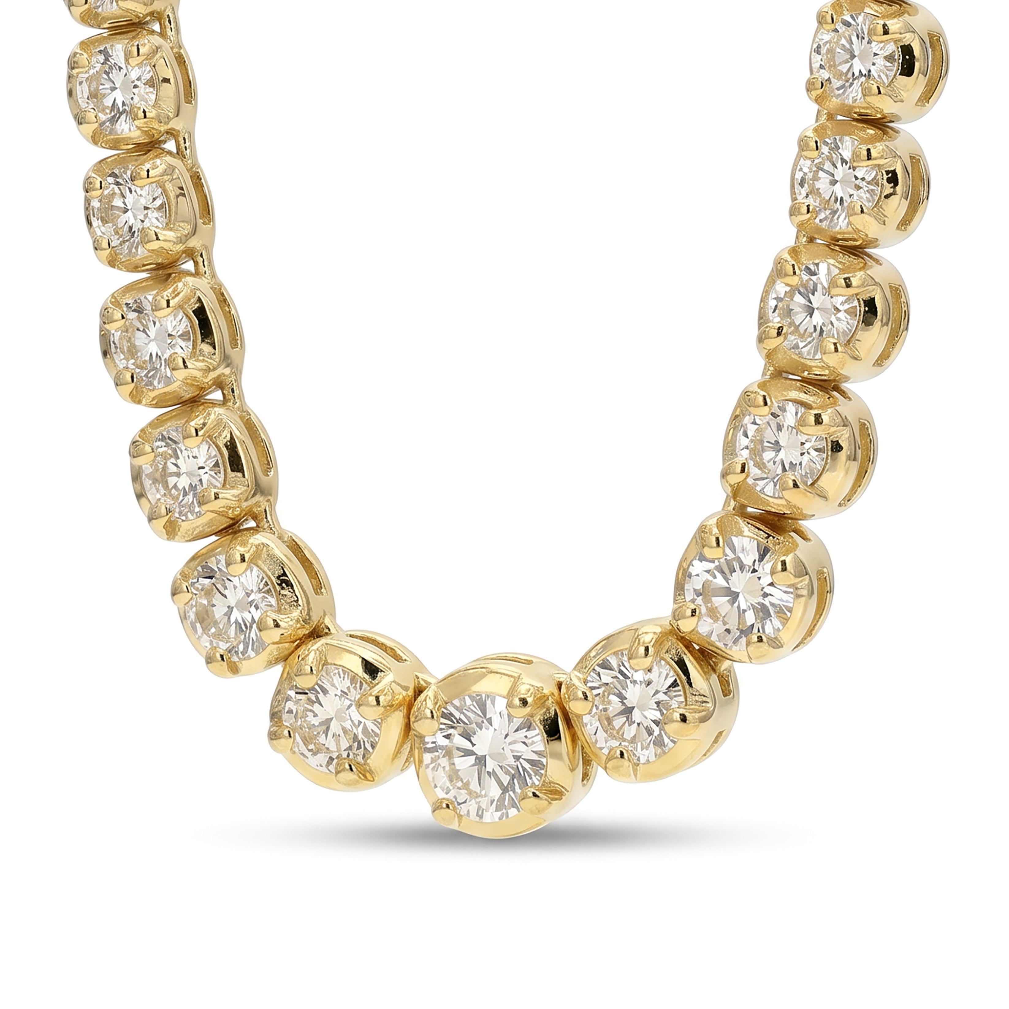 Natural 4.63 CT White Diamond Tennis Necklace