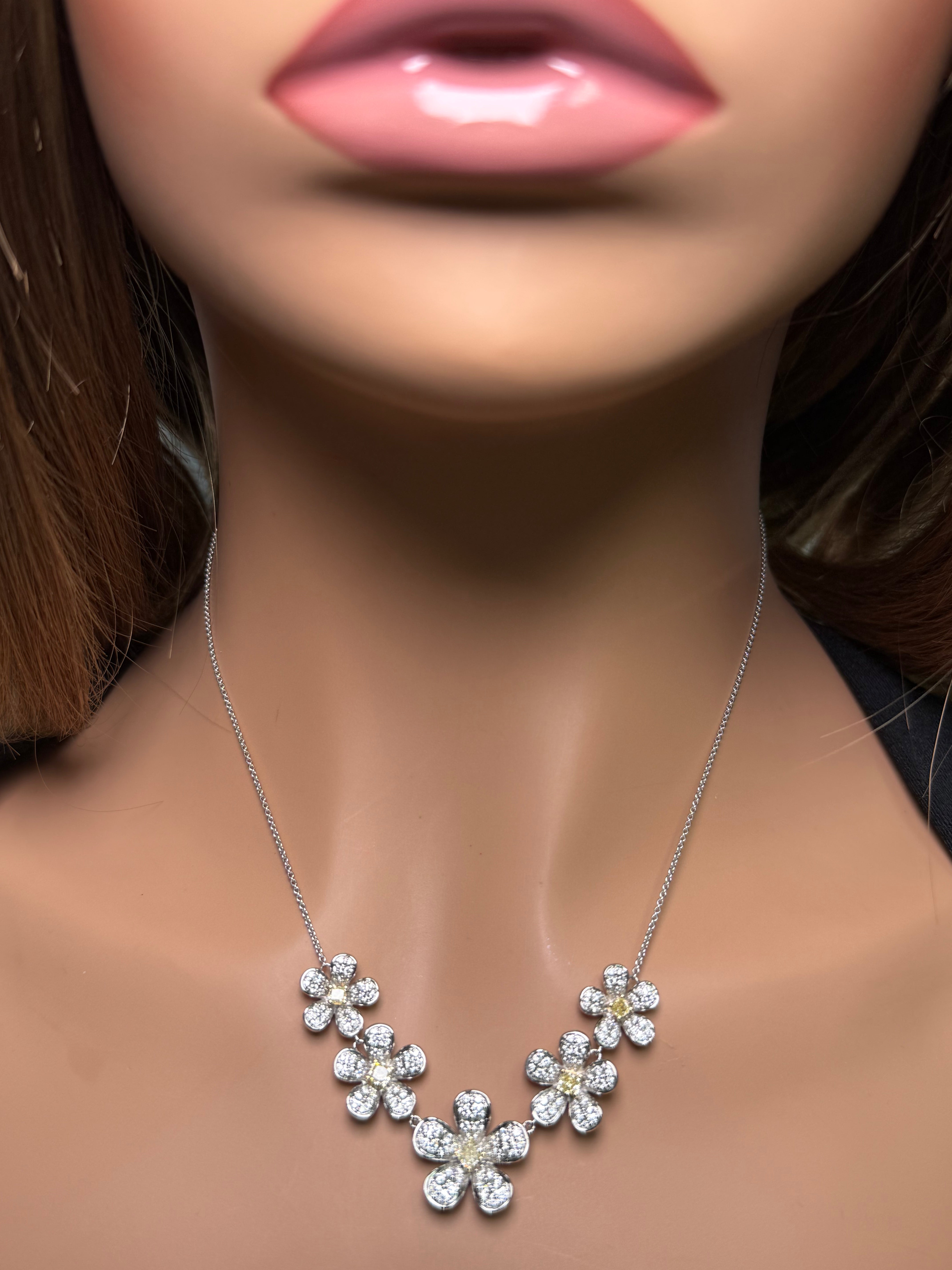 Natural Yellow Radiant Diamond Necklace