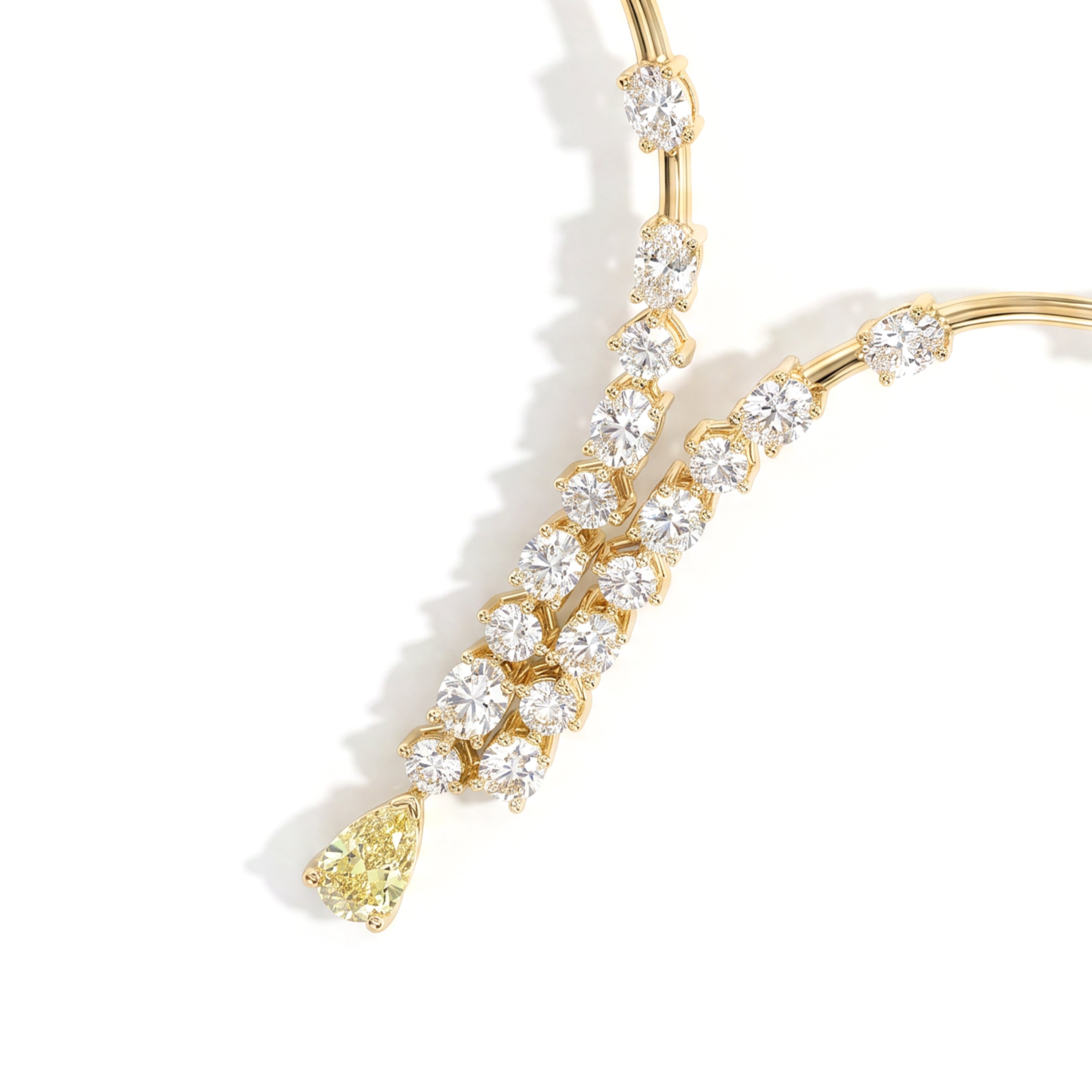 Natural Yellow Pear Diamond Necklace | GIA Certified