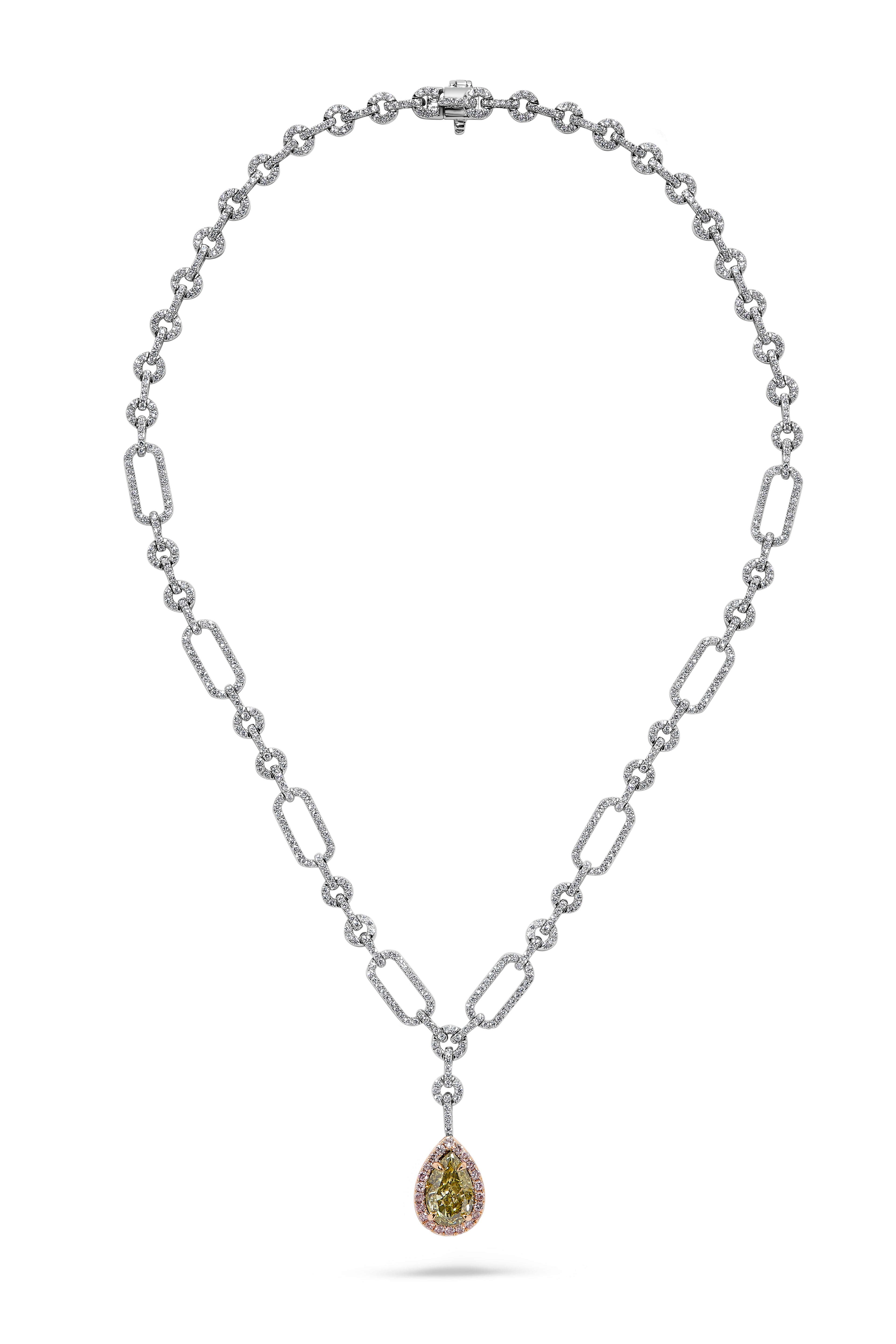 Natural Green Pear Diamond Necklace GIA Certified product image 2