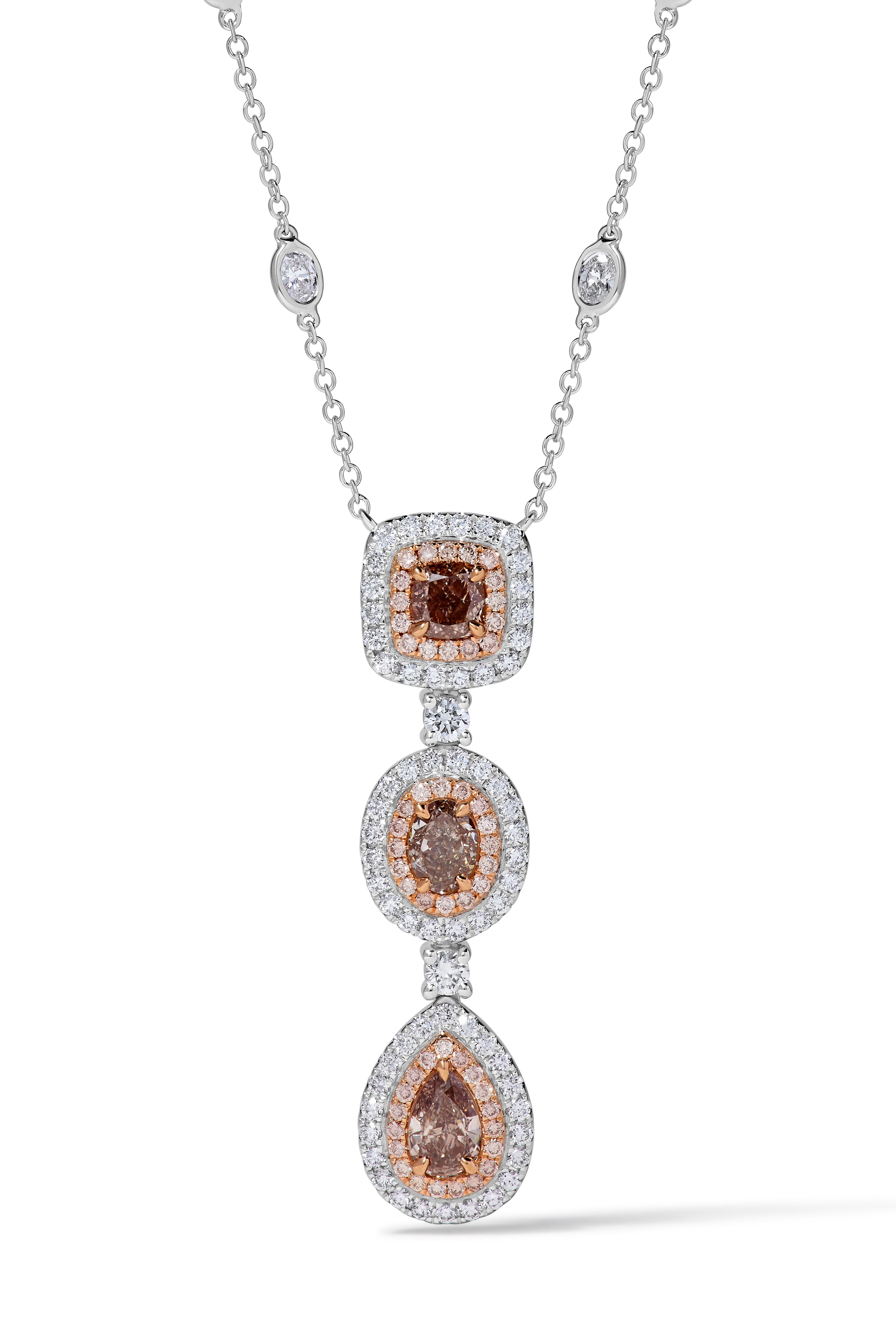 Natural Pink Oval Diamond Necklace GIA Certified product image 2