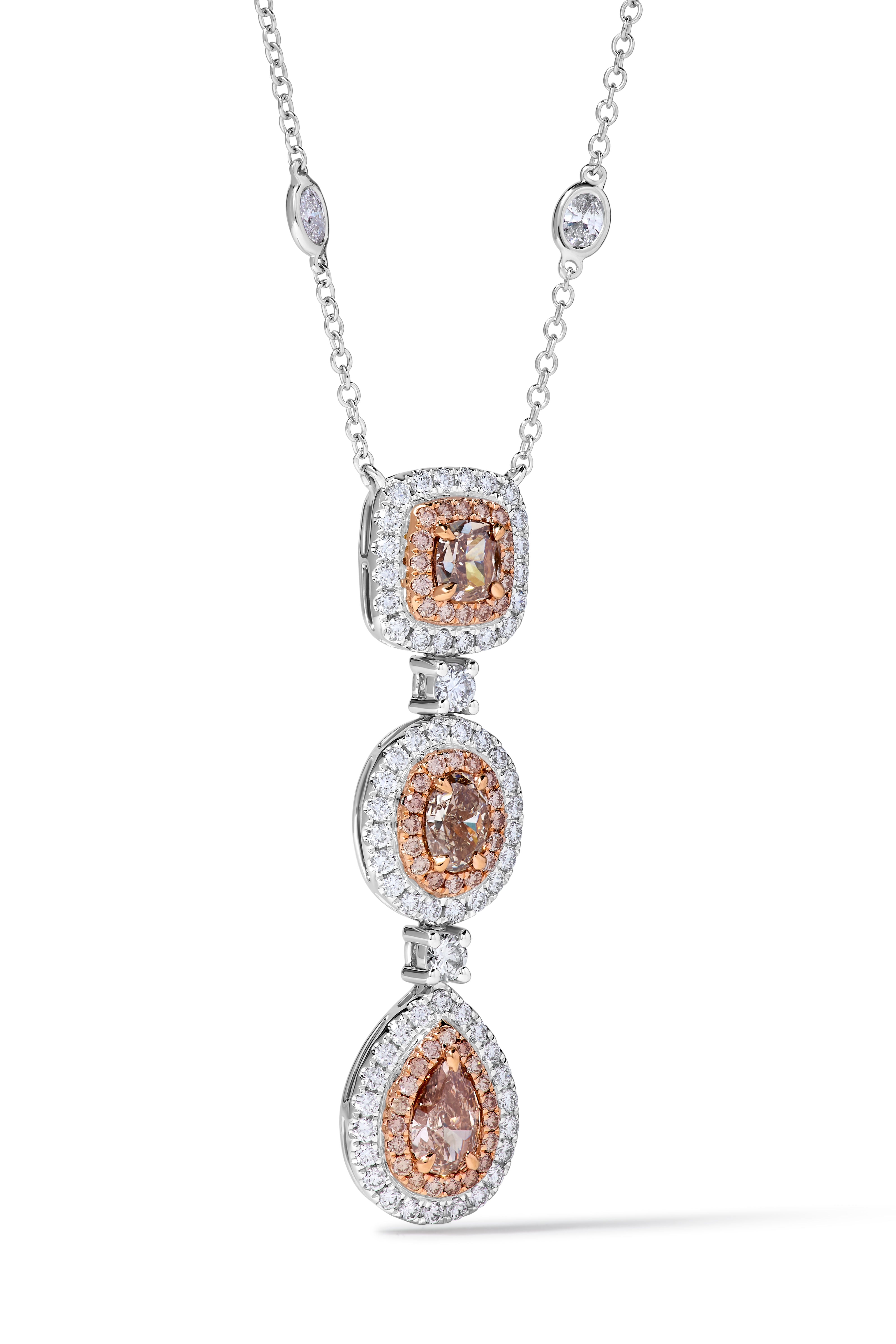 Natural Pink Oval Diamond Necklace GIA Certified product image 3