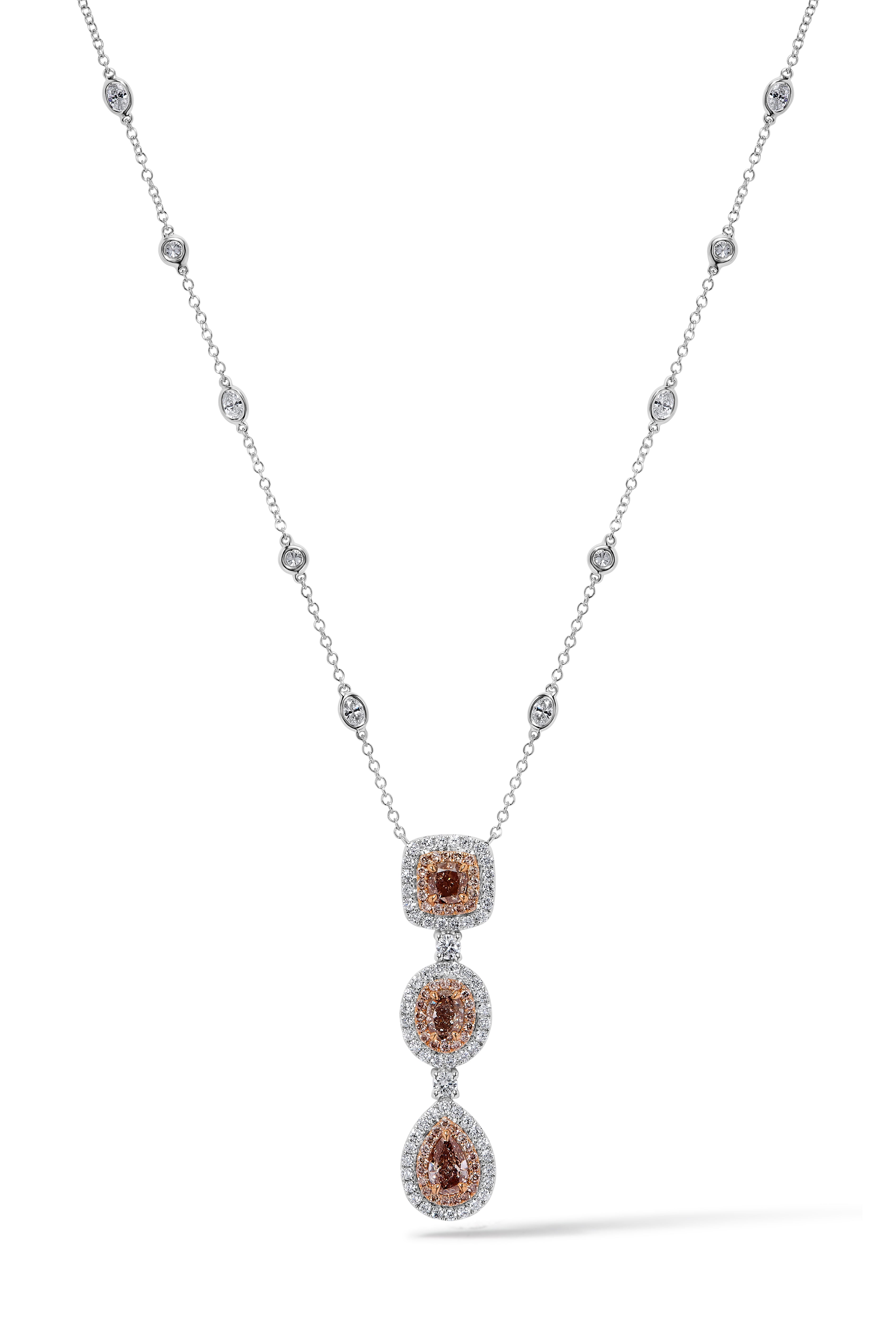 Natural Pink Oval Diamond Necklace GIA Certified product image 1