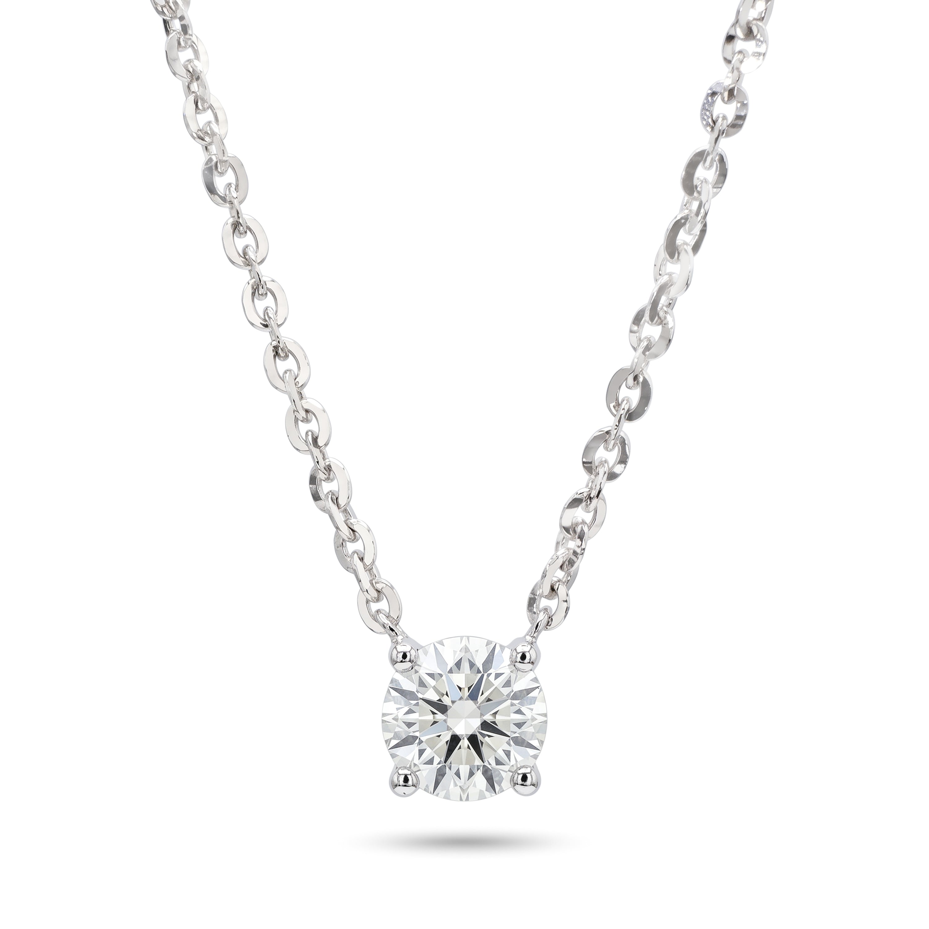 Natural 0.50 CT Diamond Solitaire Necklace