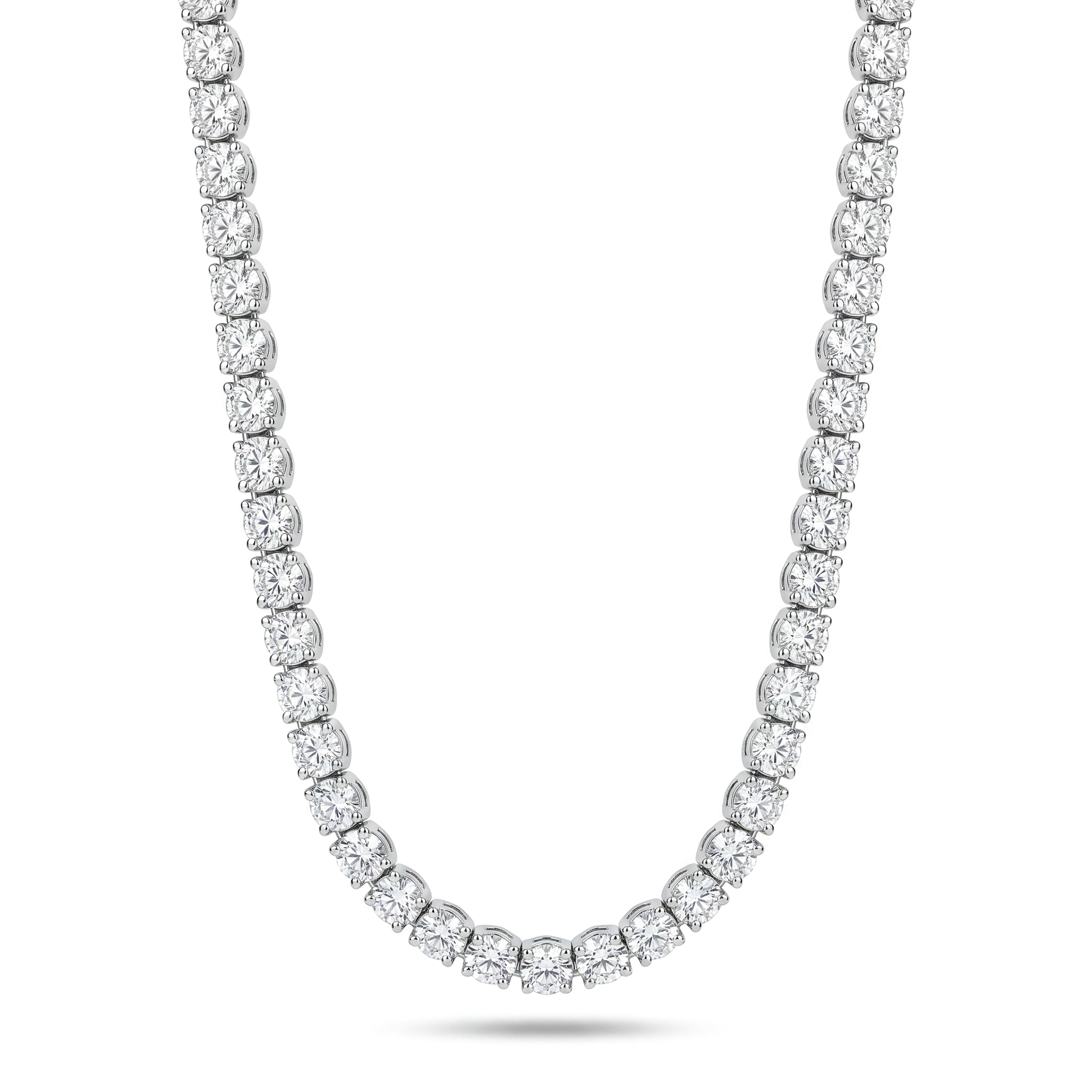 Natural 7.60 CT Diamond Tennis Necklace