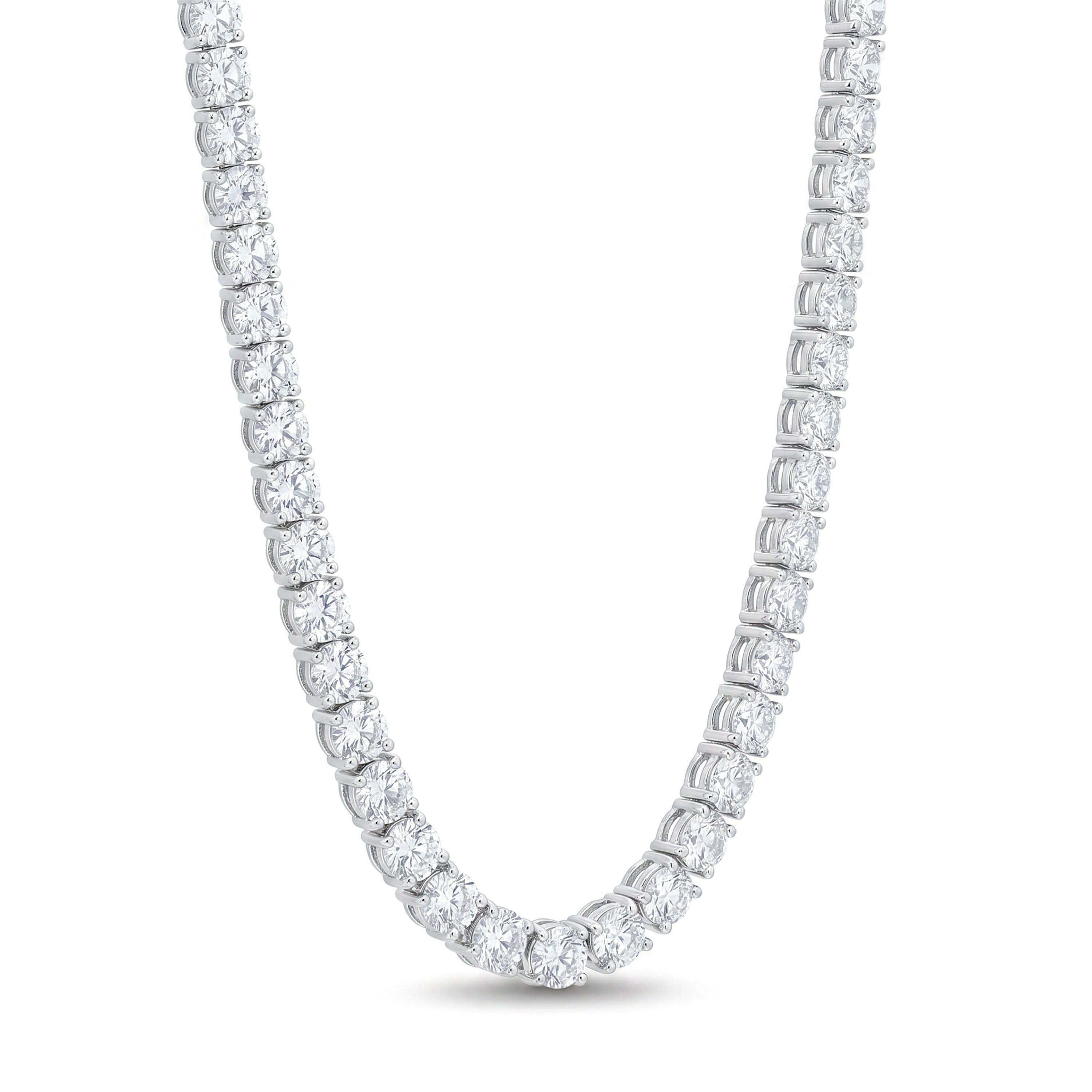 Natural 7.36 CT Diamond Tennis Necklace
