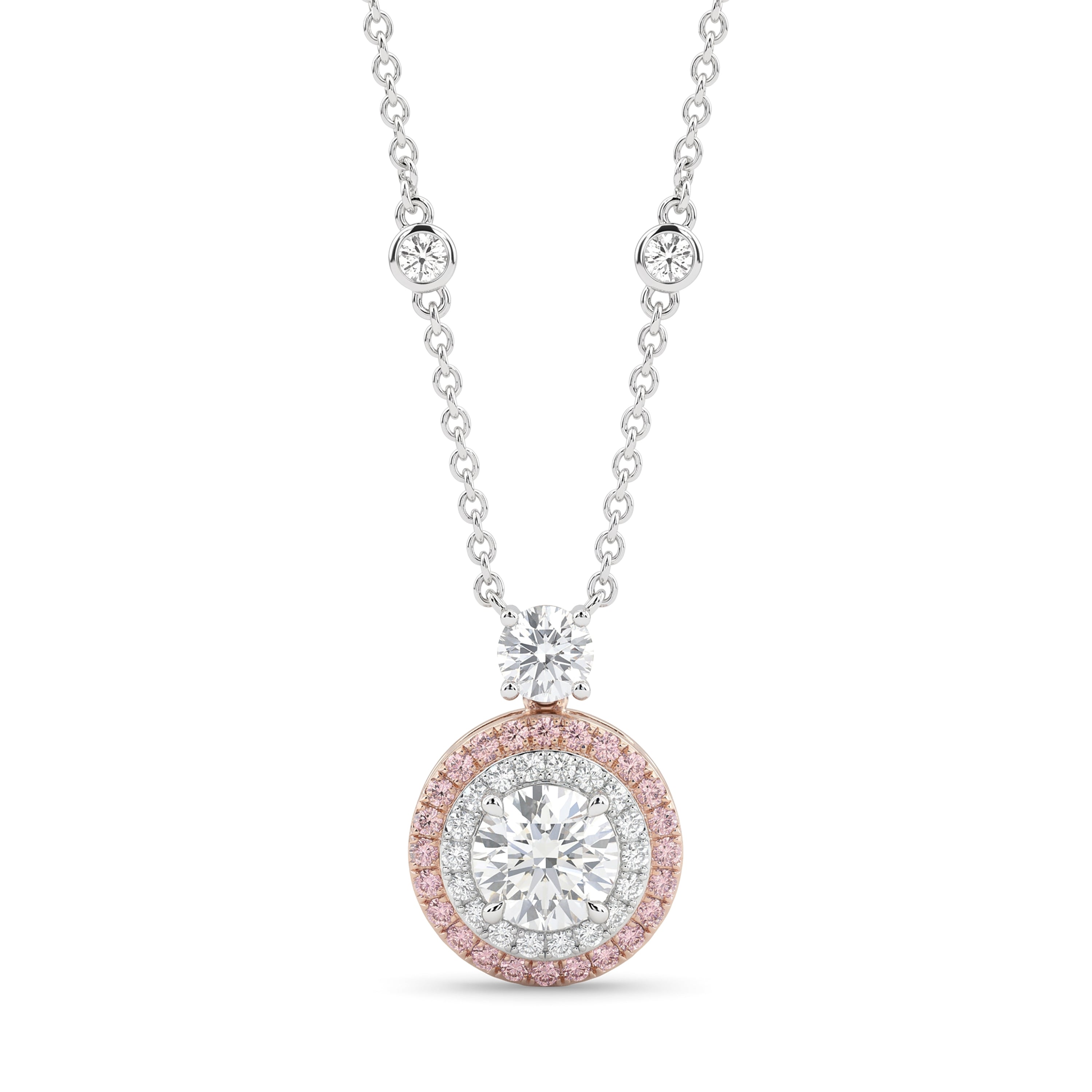 Natural White Round Diamond Necklace | GIA CERTIFIED