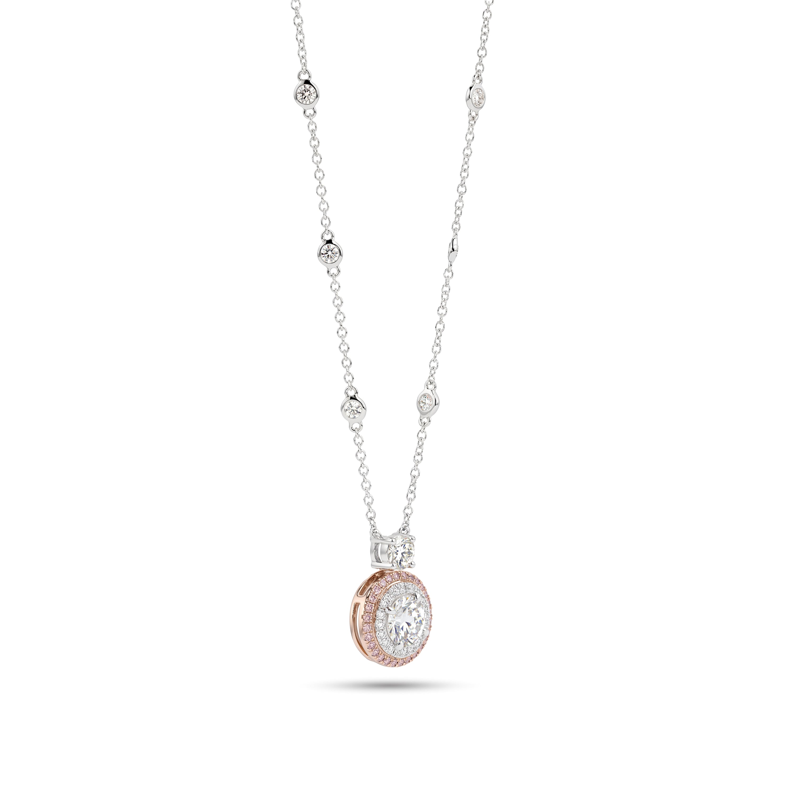 Natural White Round Diamond Necklace | GIA CERTIFIED