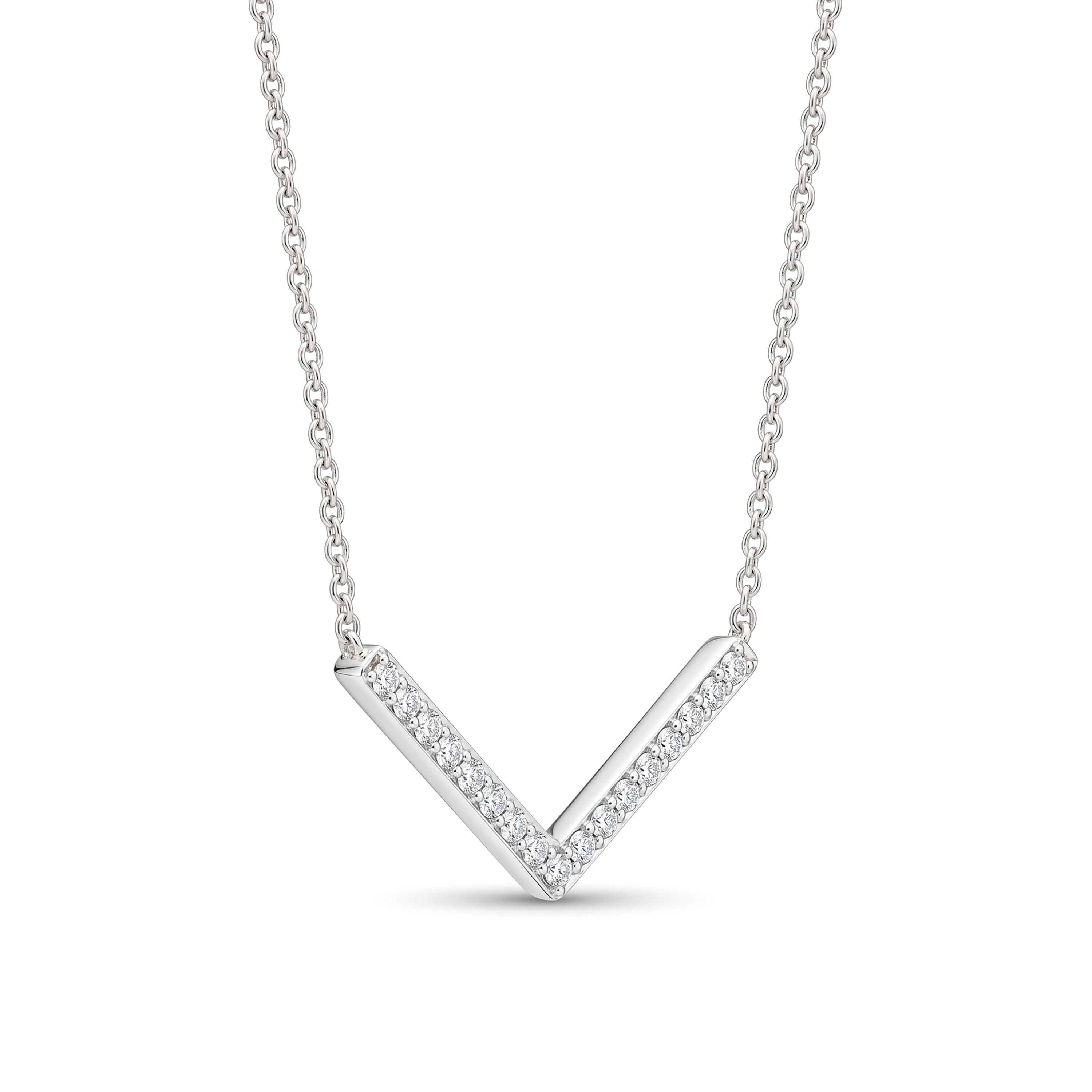 Natural Diamond V Necklace