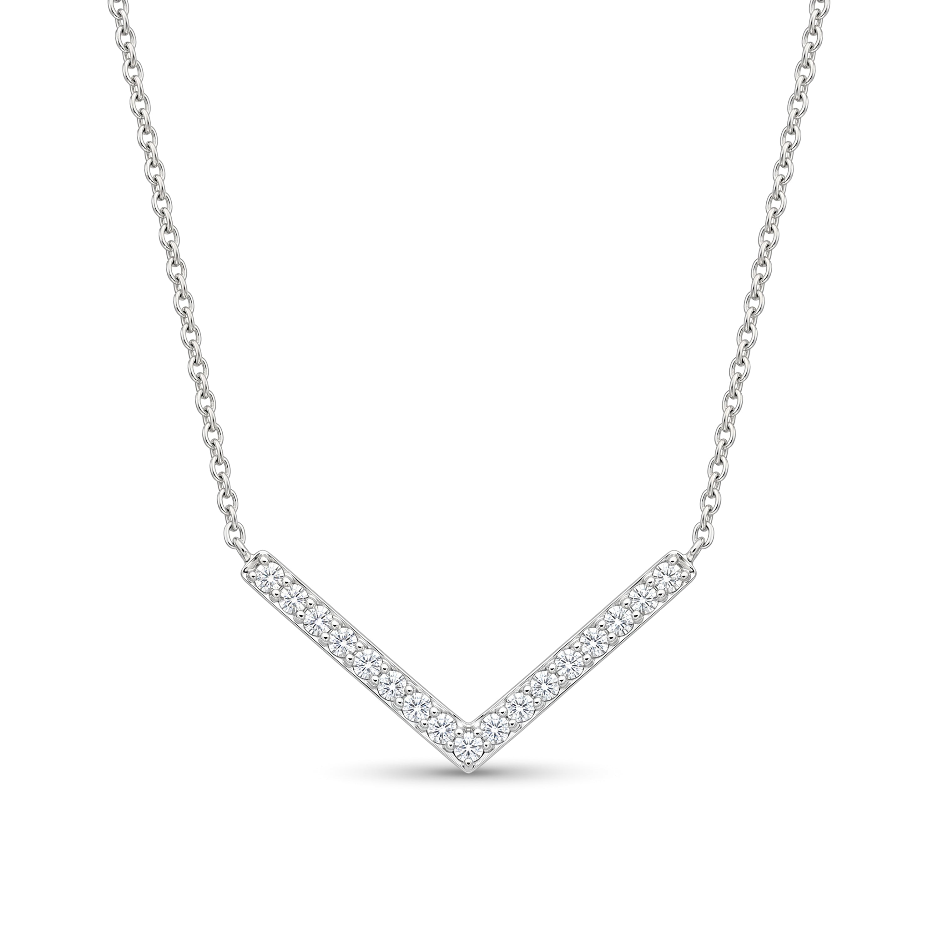 Natural Diamond V Necklace