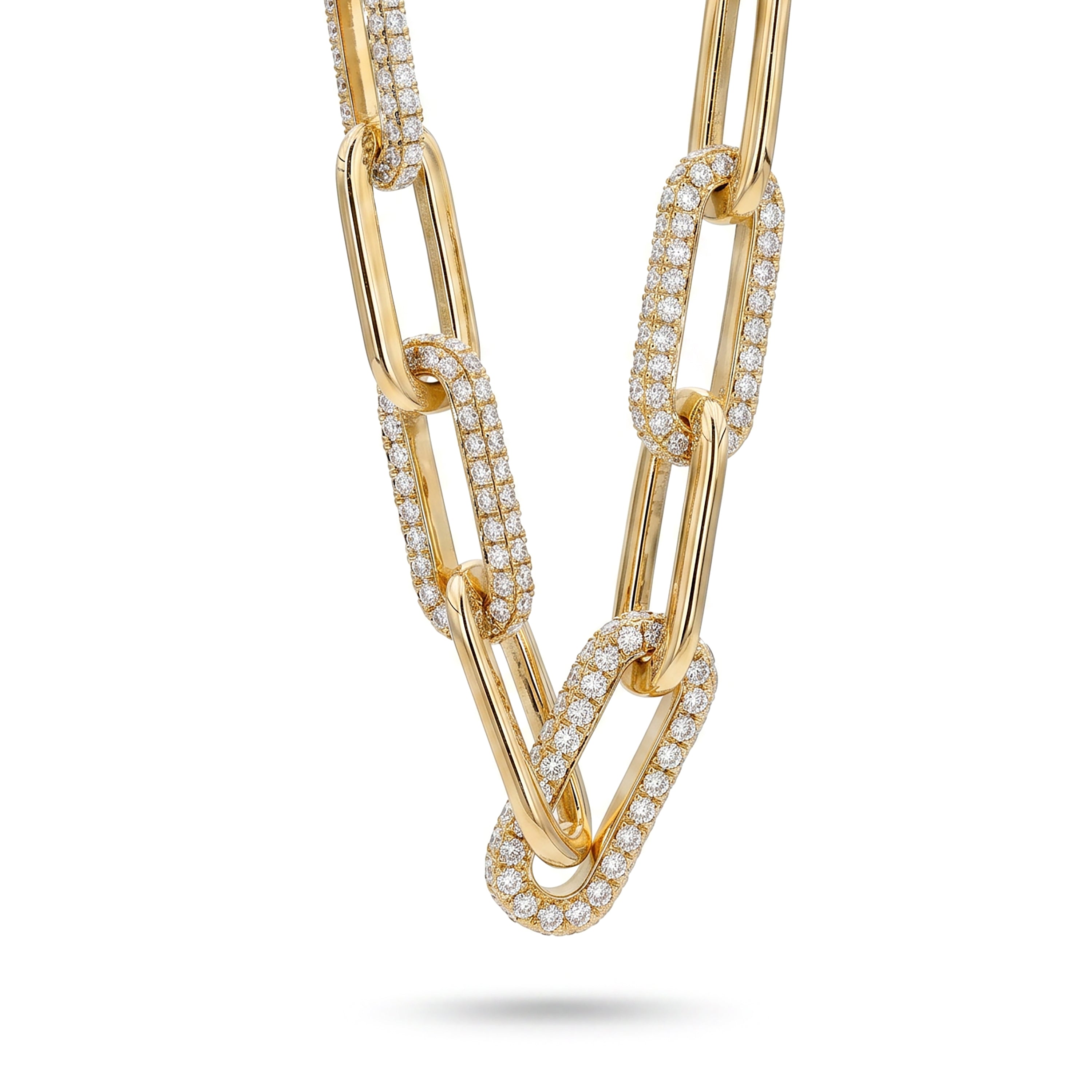 Natural Diamond Link Chain Necklace