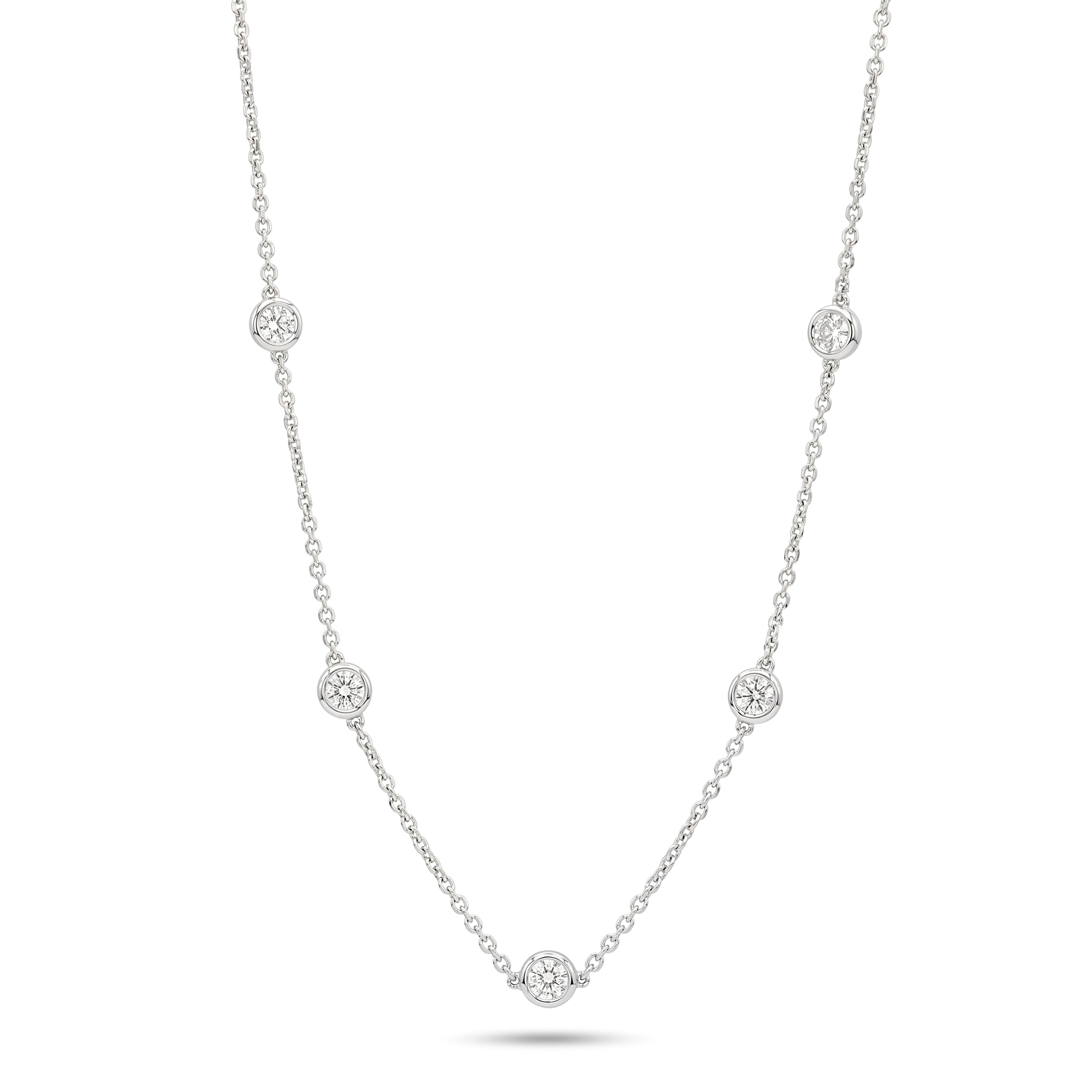 Natural Diamond Station Necklace