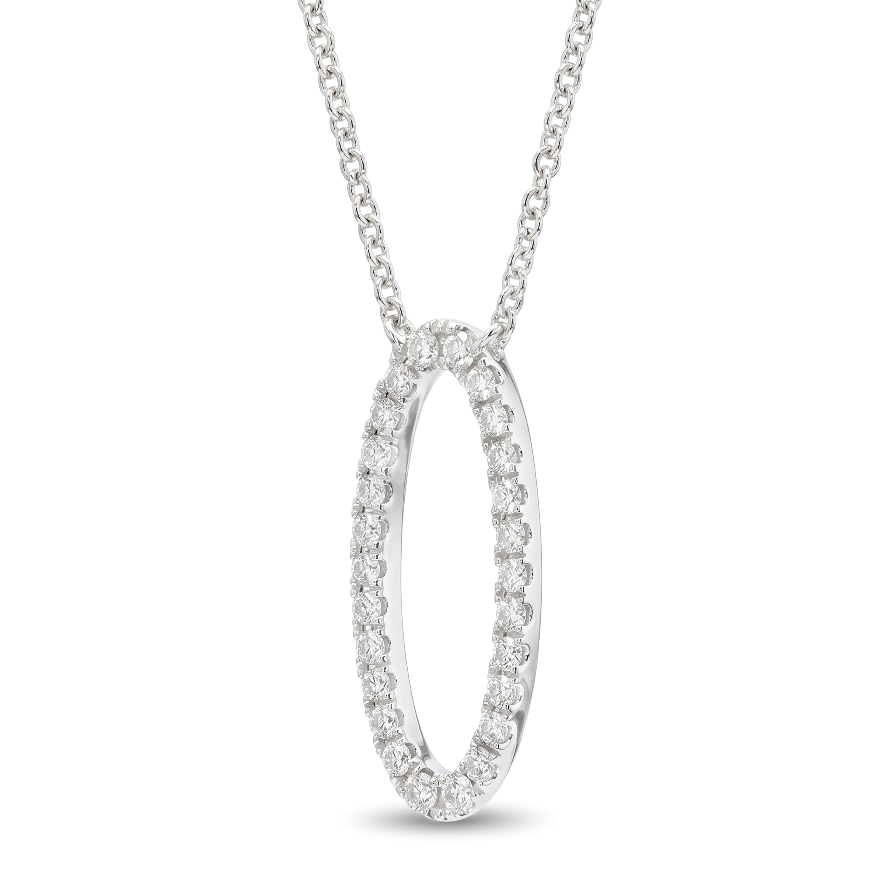 Natural Diamond Oval Necklace