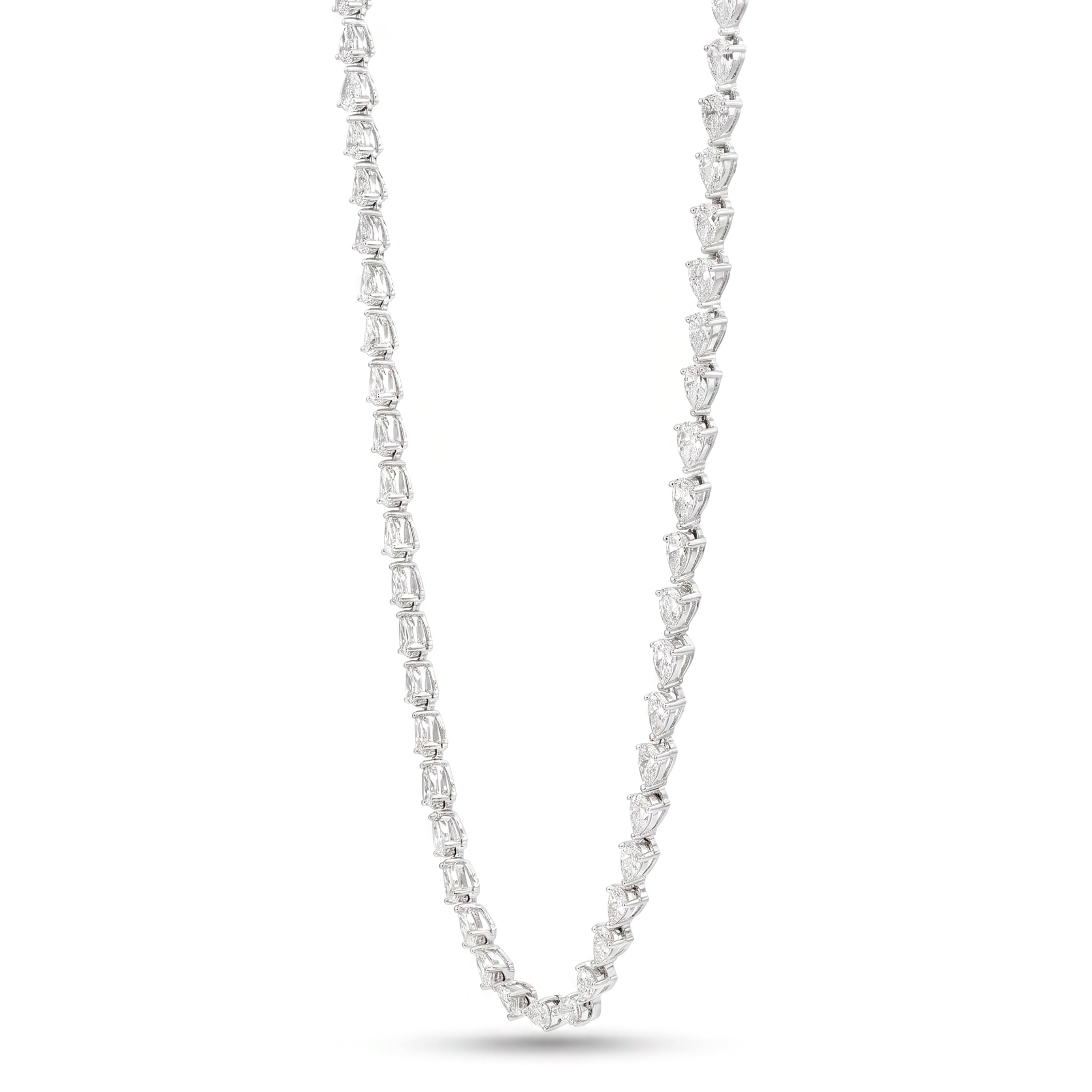 Natural 8.10 CT Pear Diamond Tennis Necklace