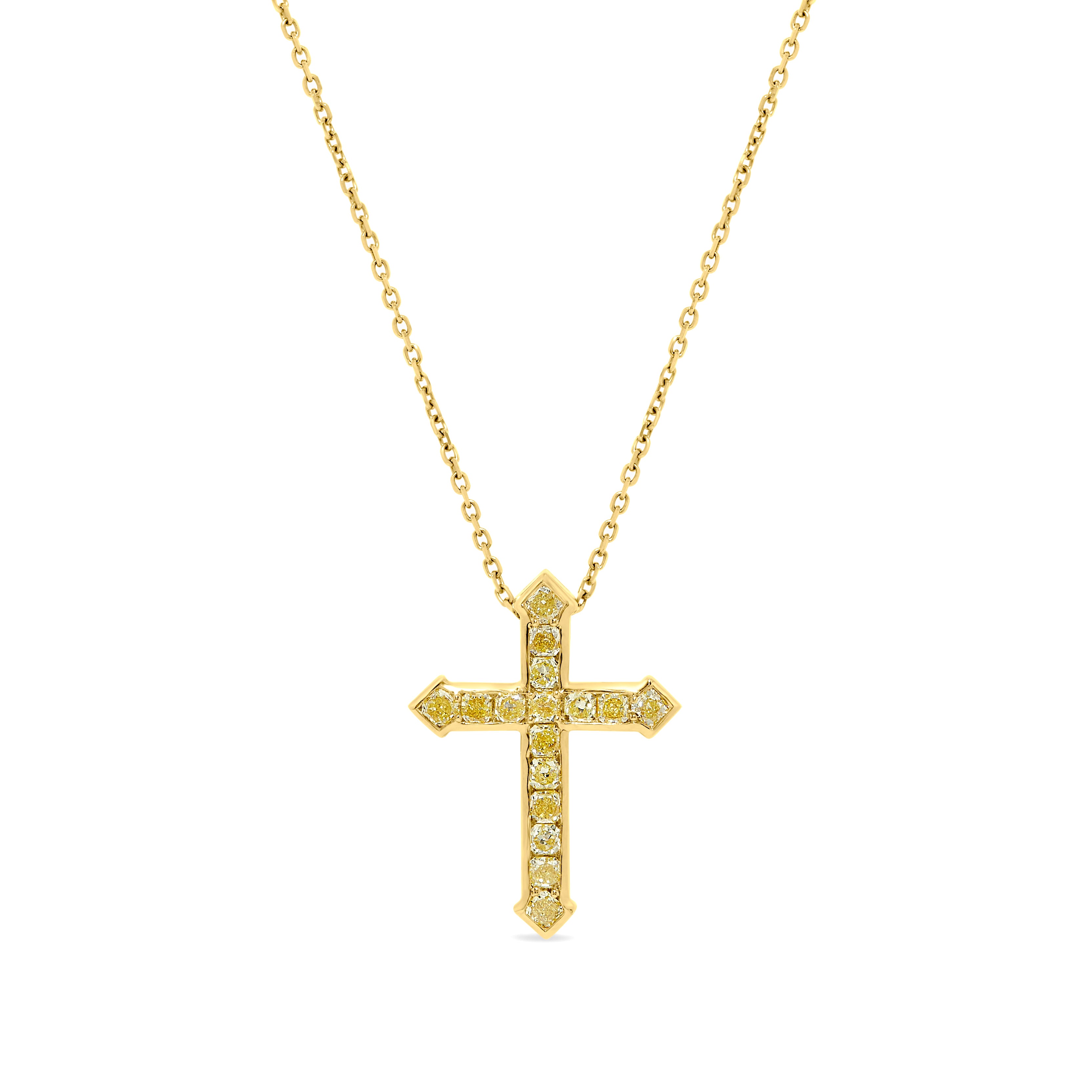 Natural Yellow Cushion Diamond Pendant product image 1